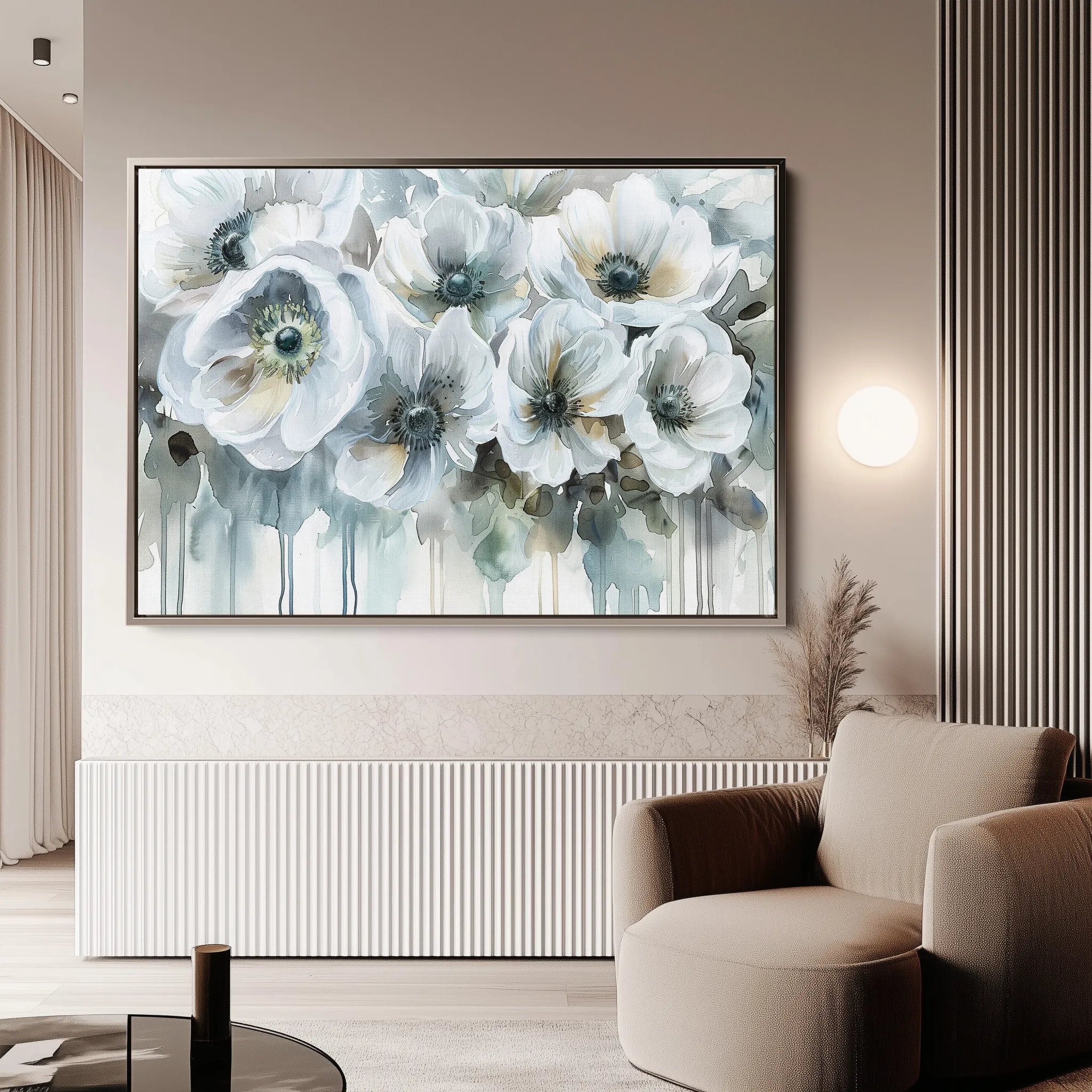 Floral 110 Canvas Art 60 x 40 cm / Black