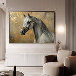 Horses 110 Canvas Art 60 x 40 cm / Black