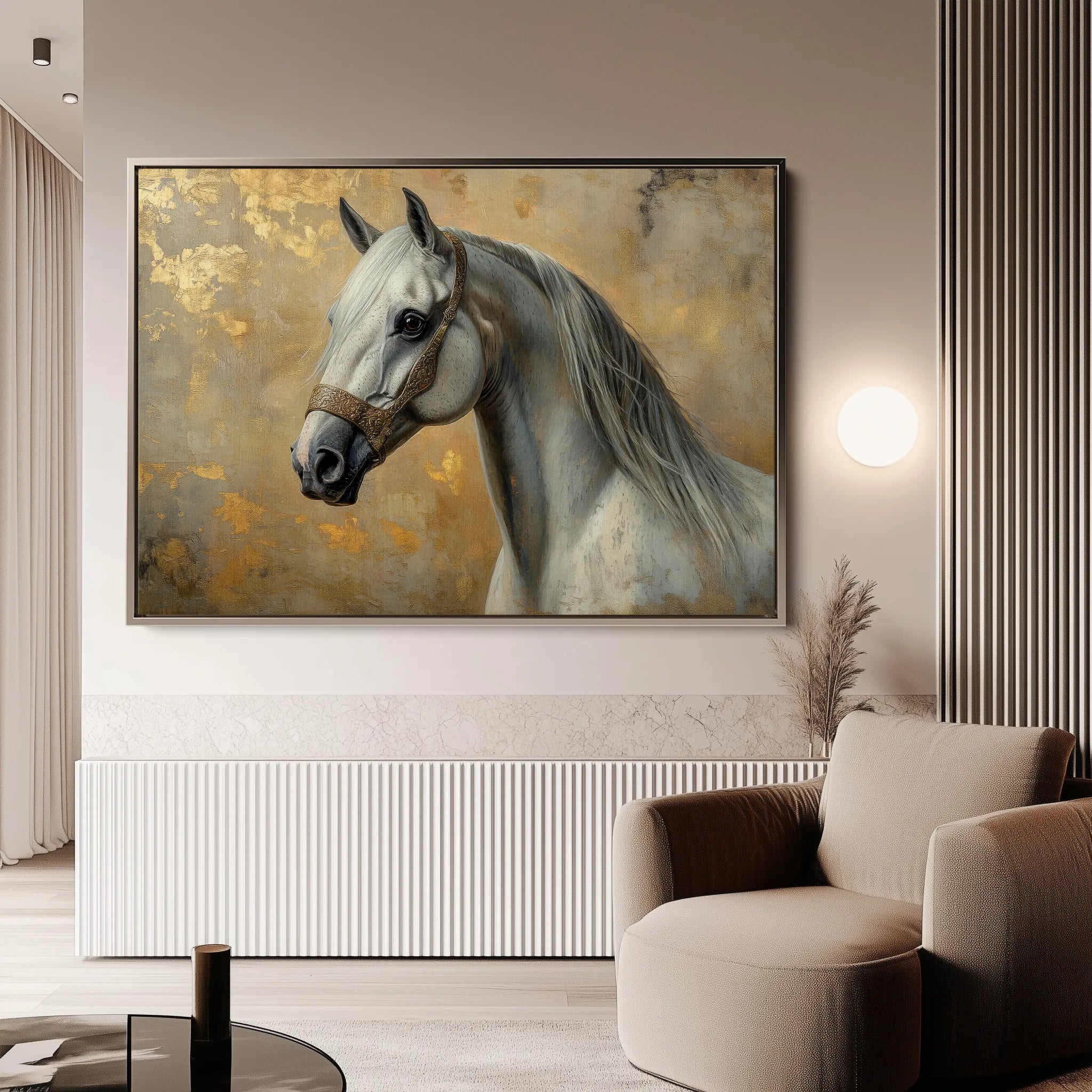 Horses 110 Canvas Art 60 x 40 cm / Black