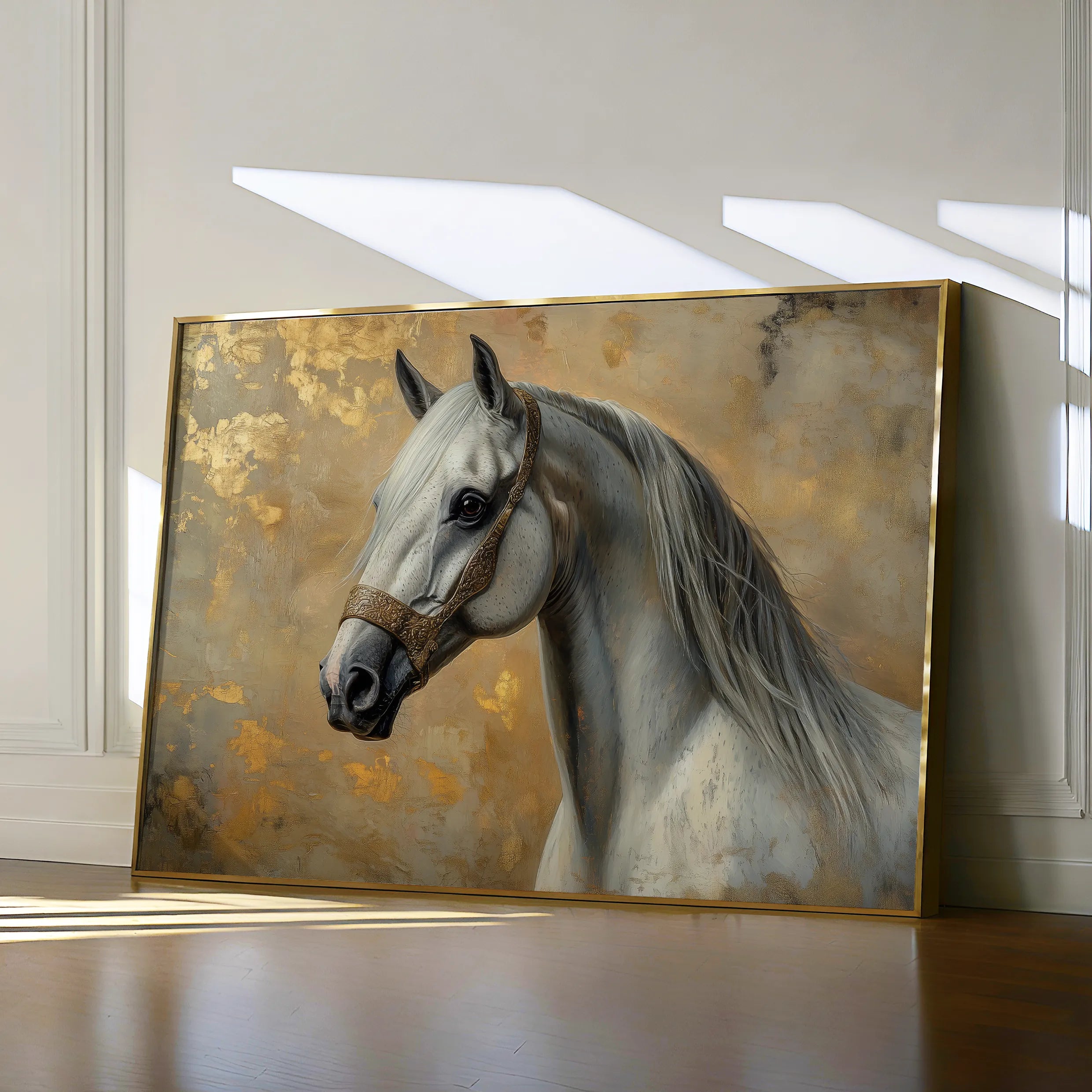 Horses 110 Canvas Art 60 x 40 cm / Black