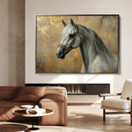Horses 110 Canvas Art 60 x 40 cm / Black