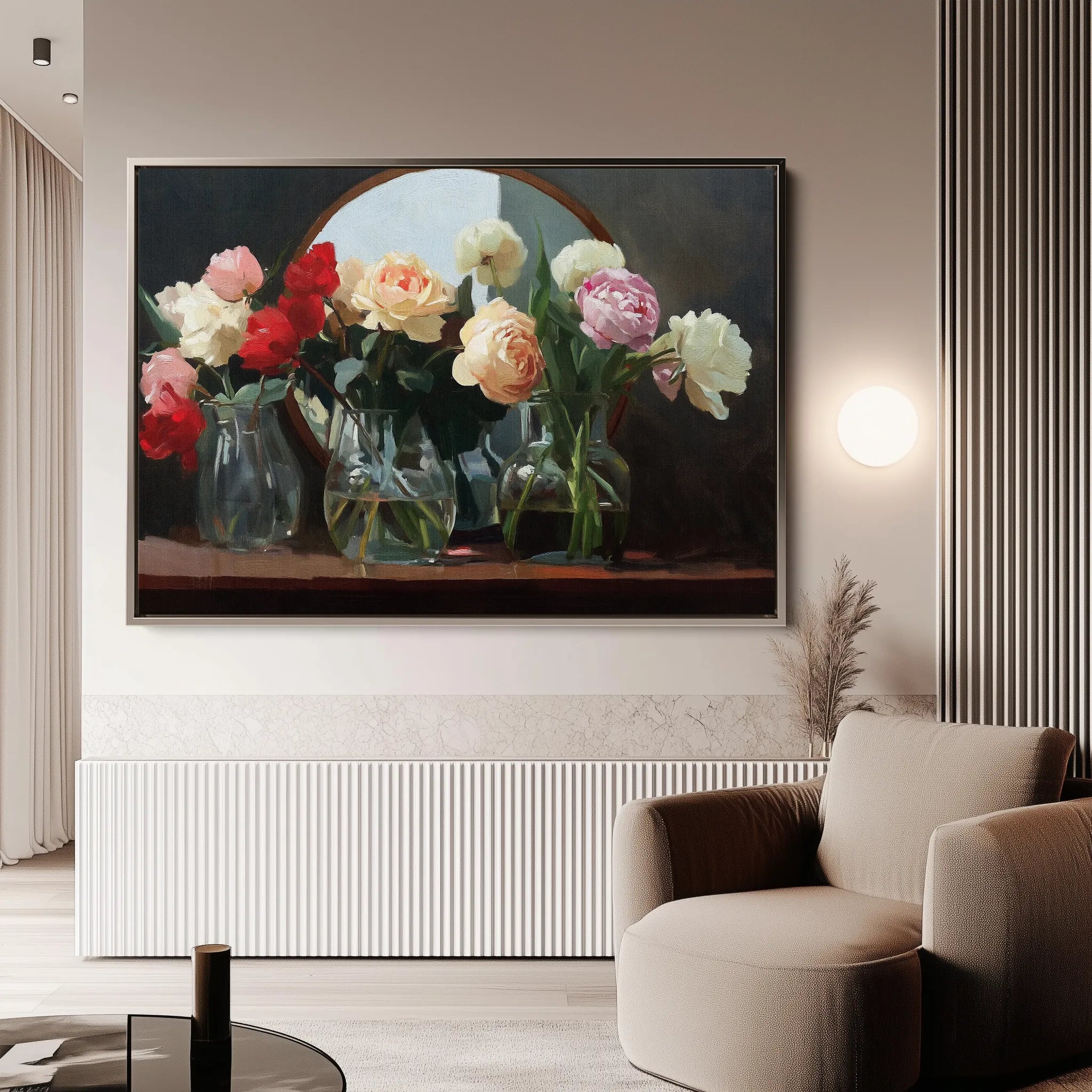 Floral 1100 Canvas Art 60 x 40 cm / Black