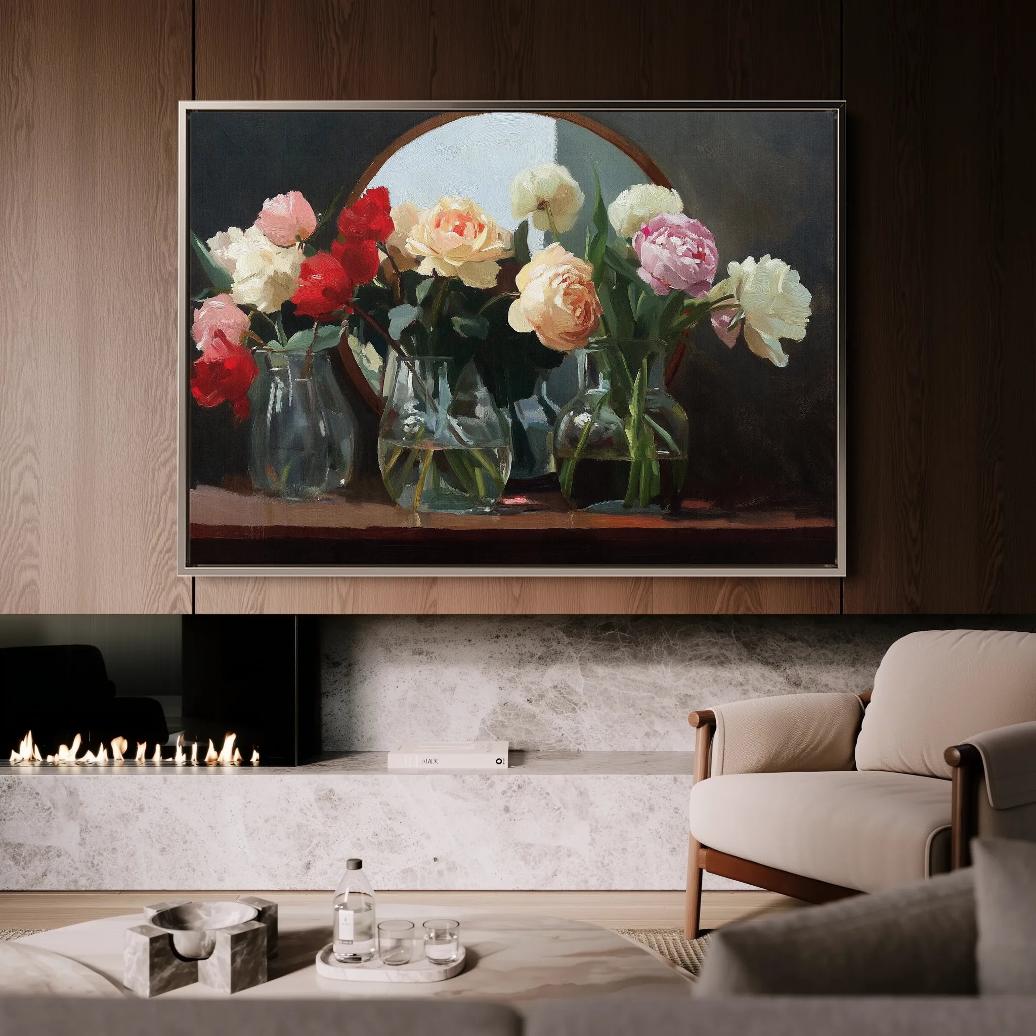 Floral 1100 Canvas Art 60 x 40 cm / Black