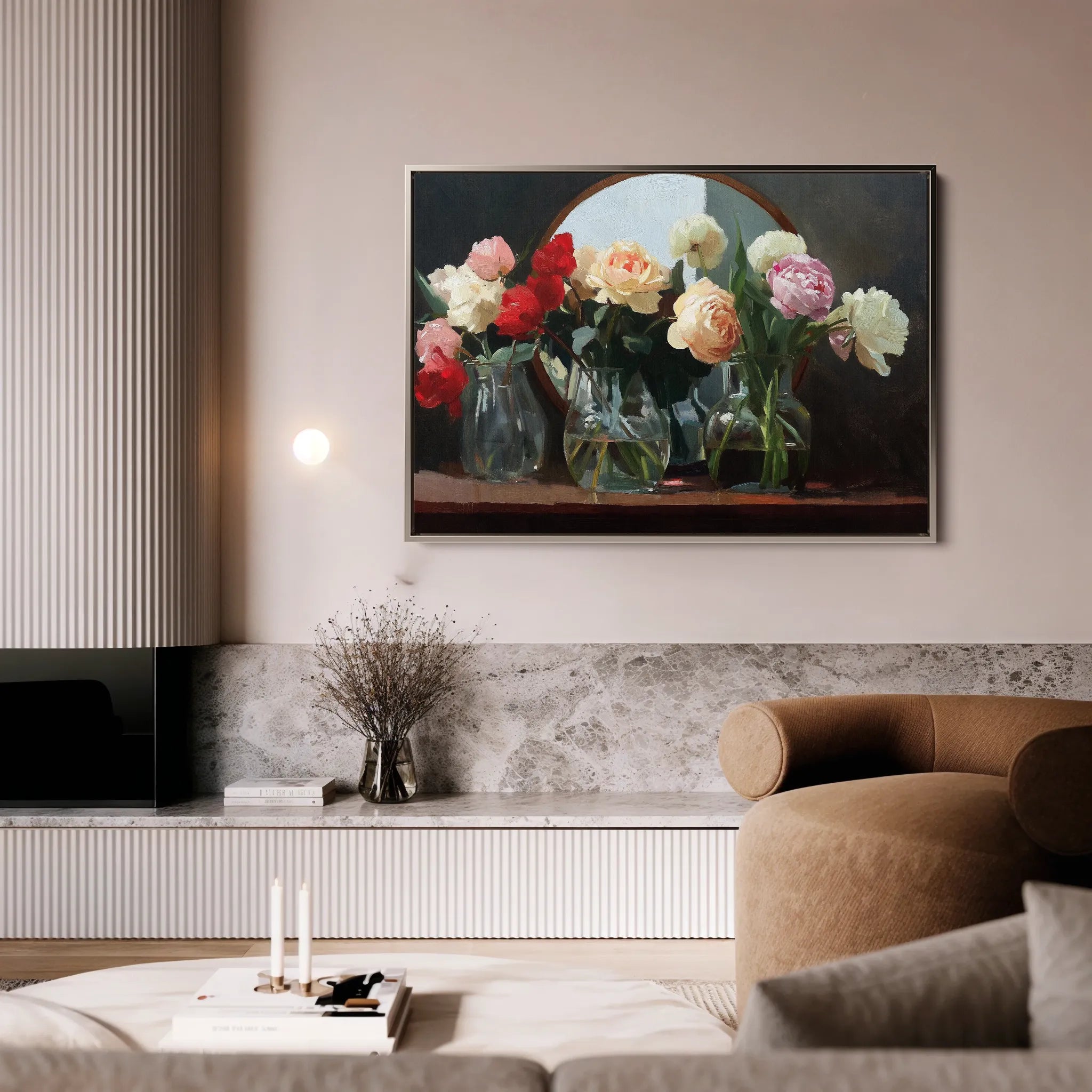 Floral 1100 Canvas Art 60 x 40 cm / Black