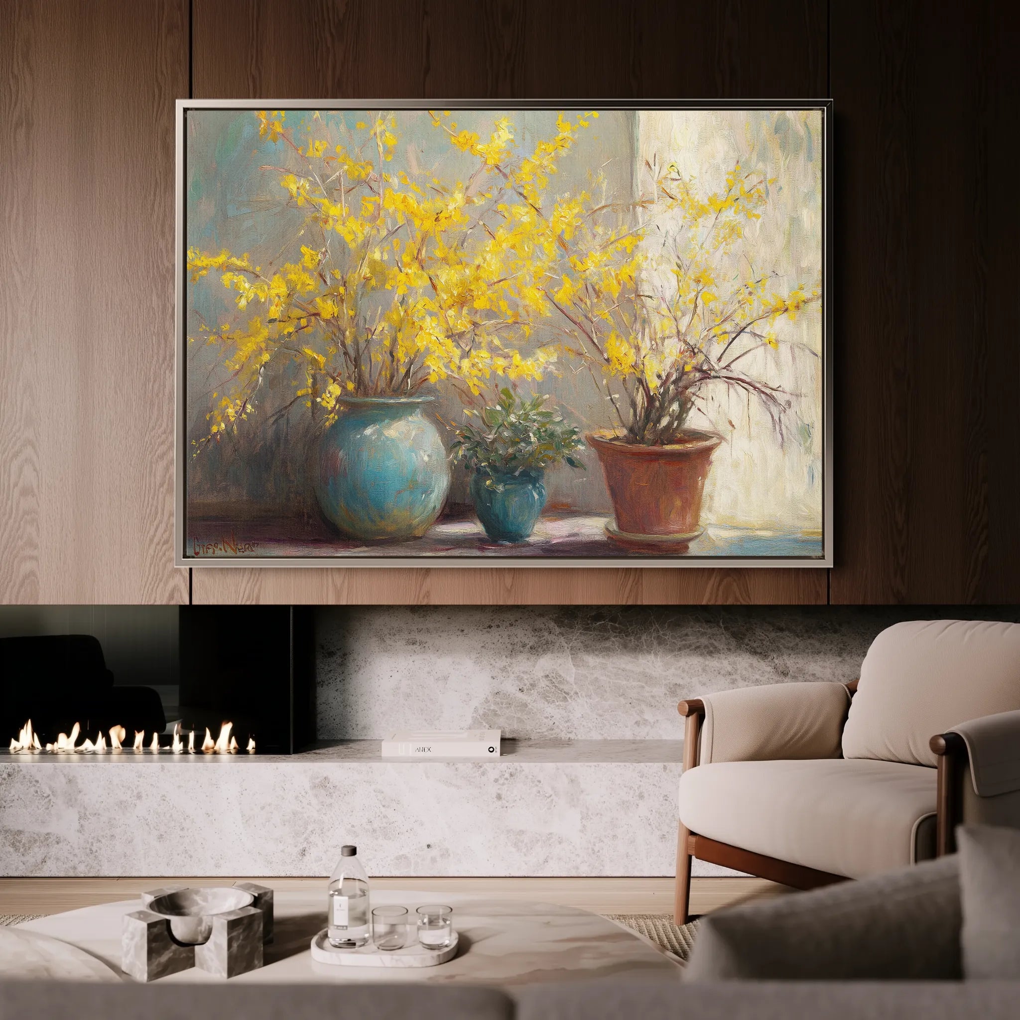 Floral 1101 Canvas Art 60 x 40 cm / Black