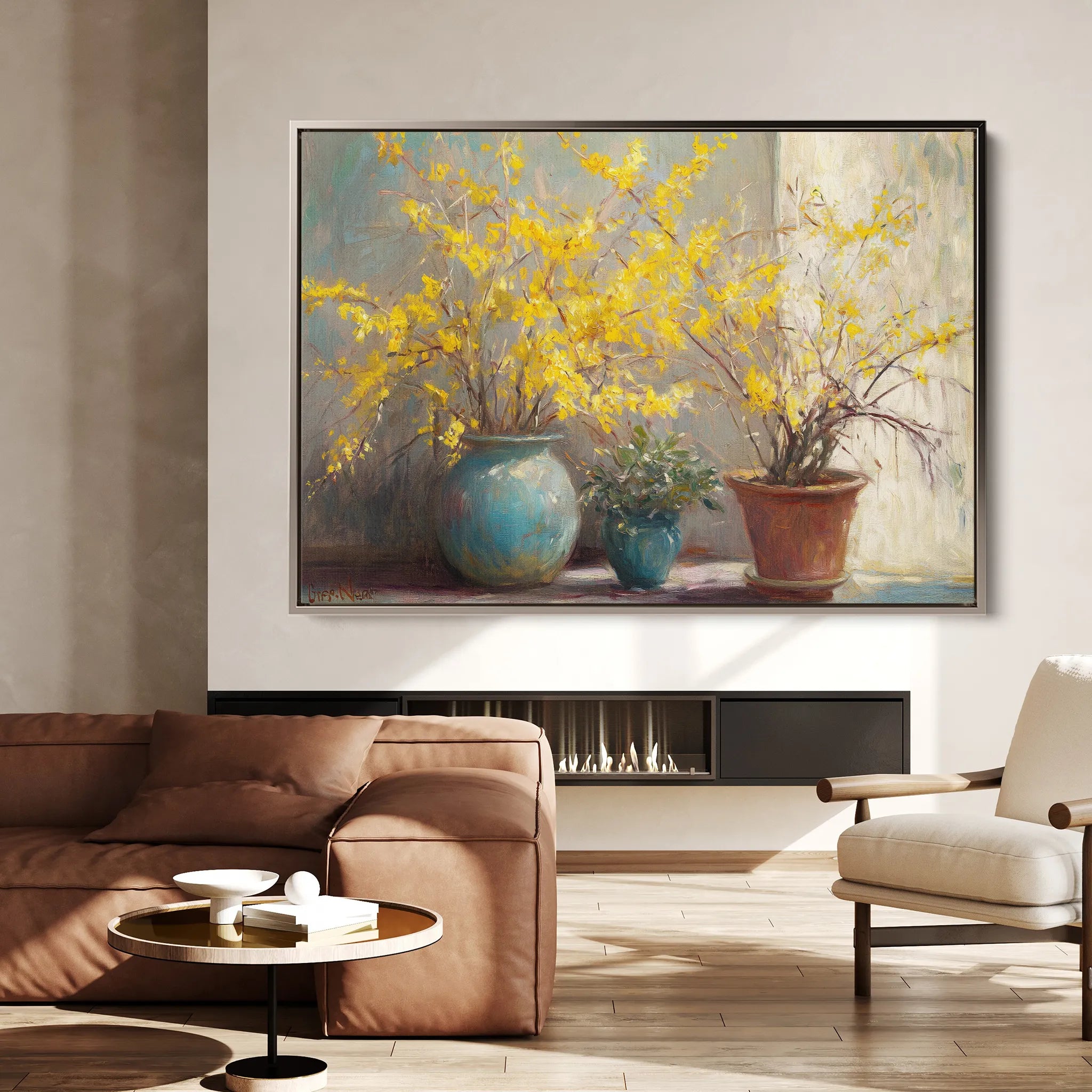 Floral 1101 Canvas Art 60 x 40 cm / Black
