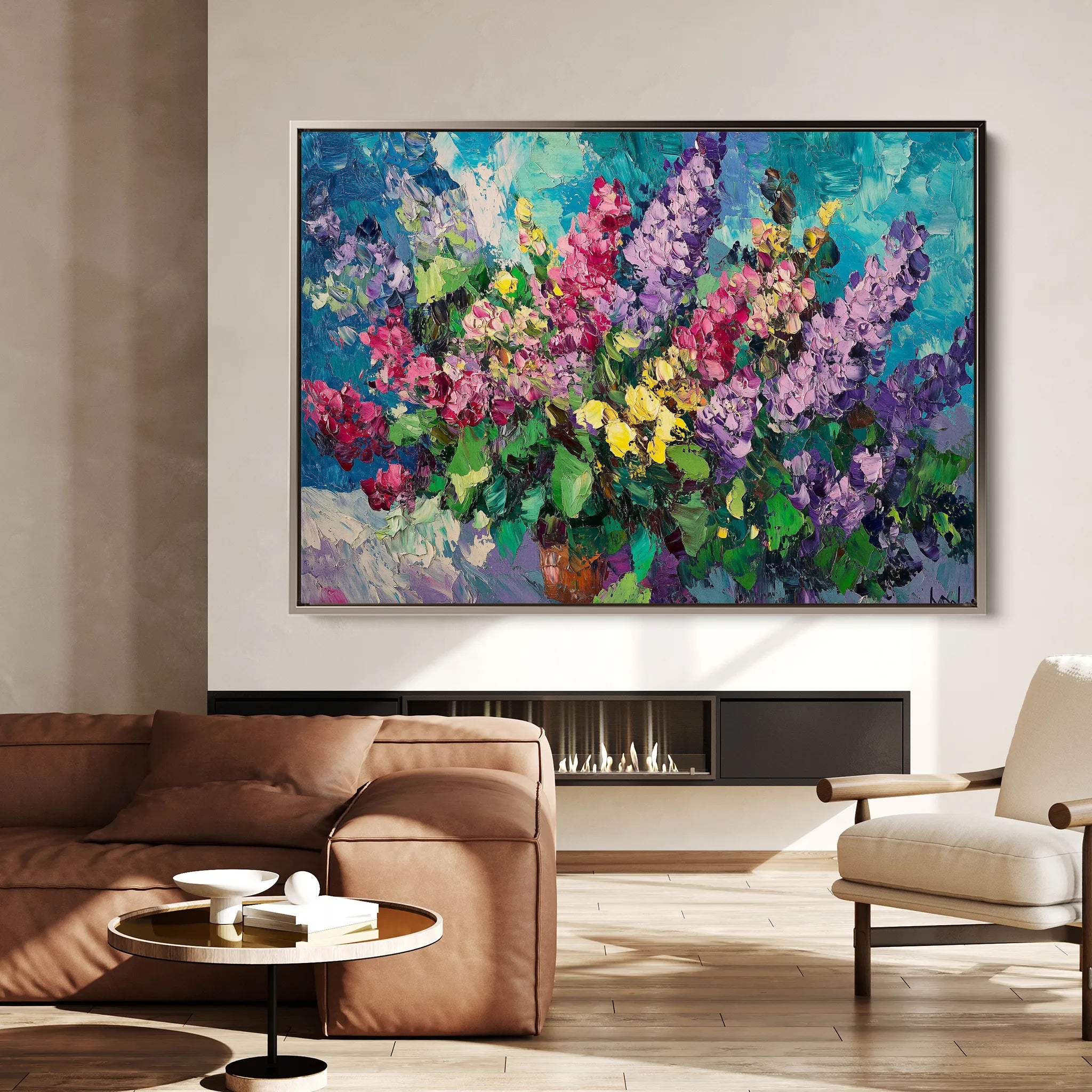 Floral 1102 Canvas Art 60 x 40 cm / Black