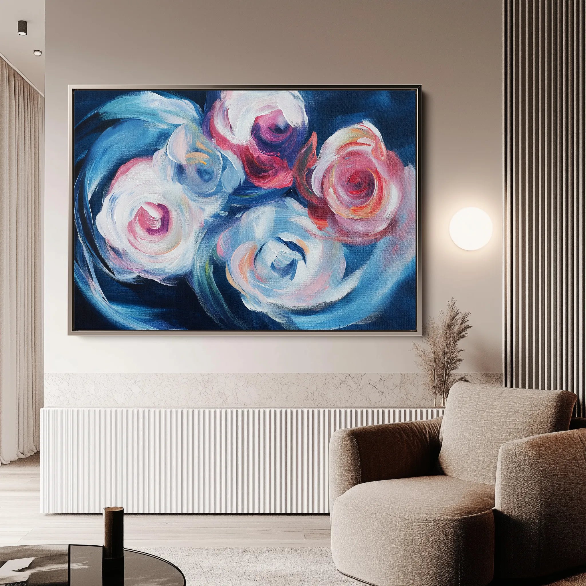 Floral 1106 Canvas Art 60 x 40 cm / Black