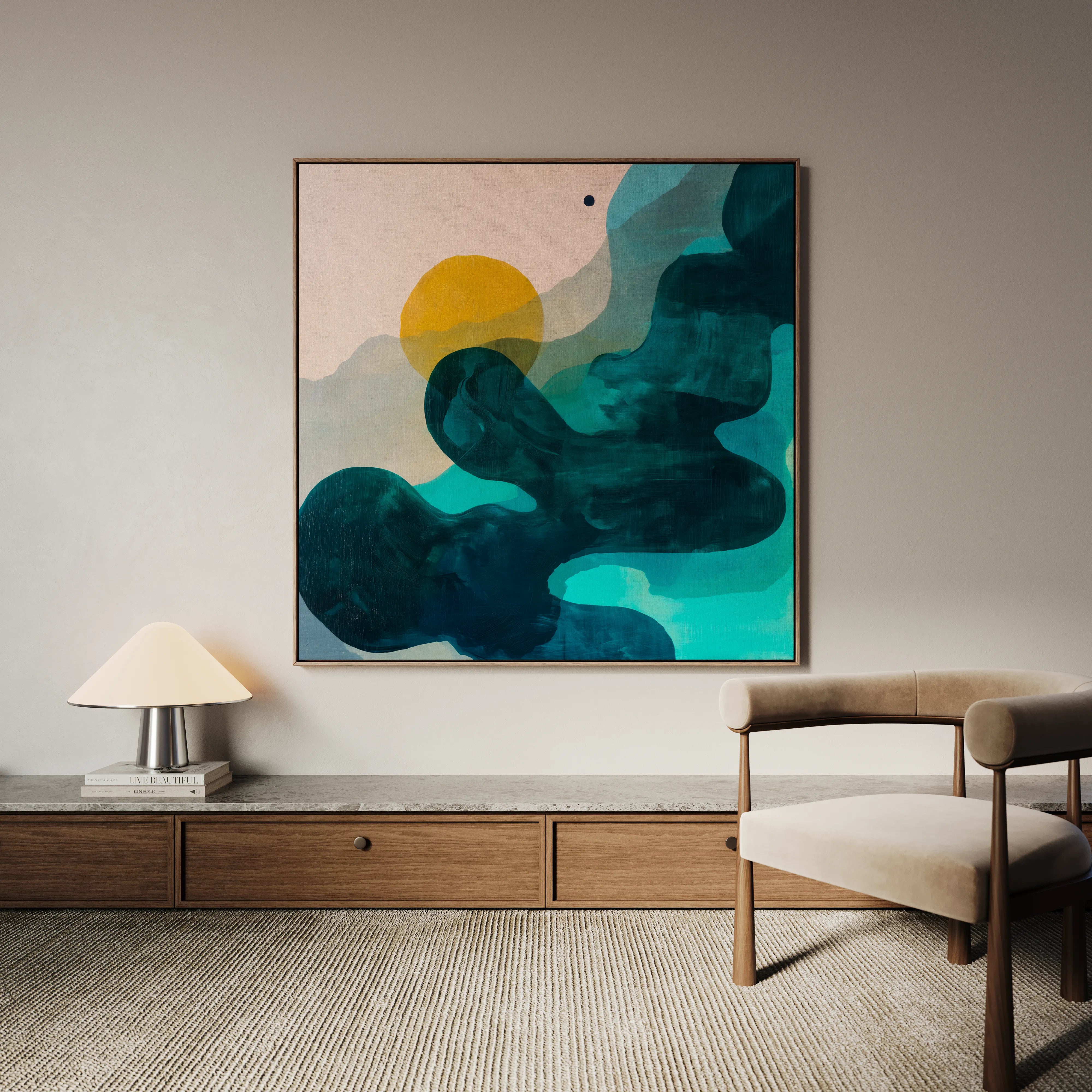 Abstract 1107 Canvas Art 60 x 60 cm / Black