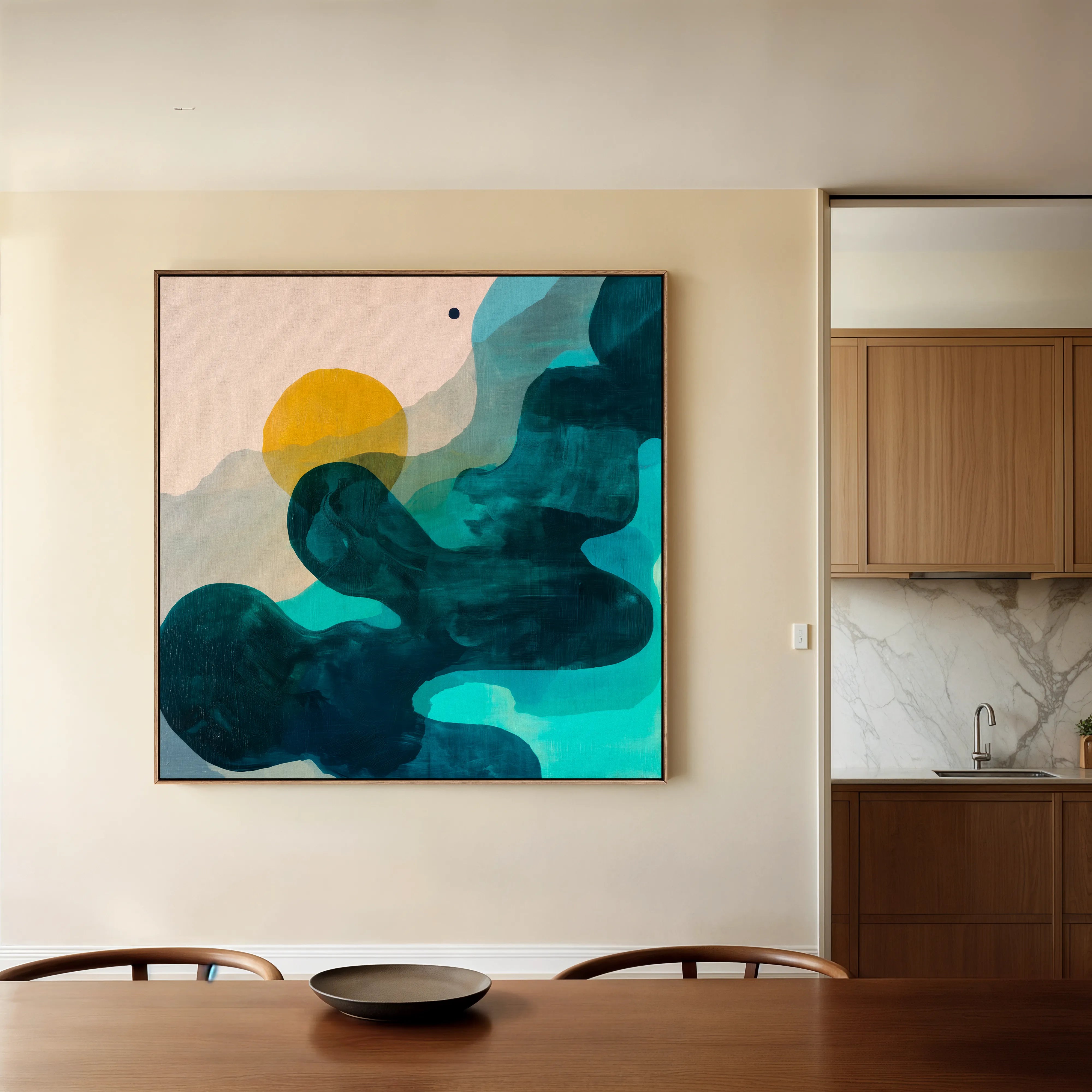 Abstract 1107 Canvas Art 60 x 60 cm / Black