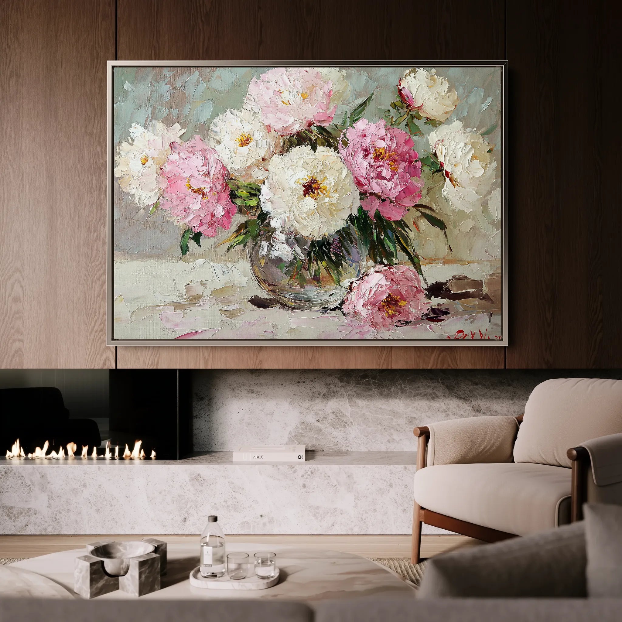 Floral 1107 Canvas Art 60 x 40 cm / Black