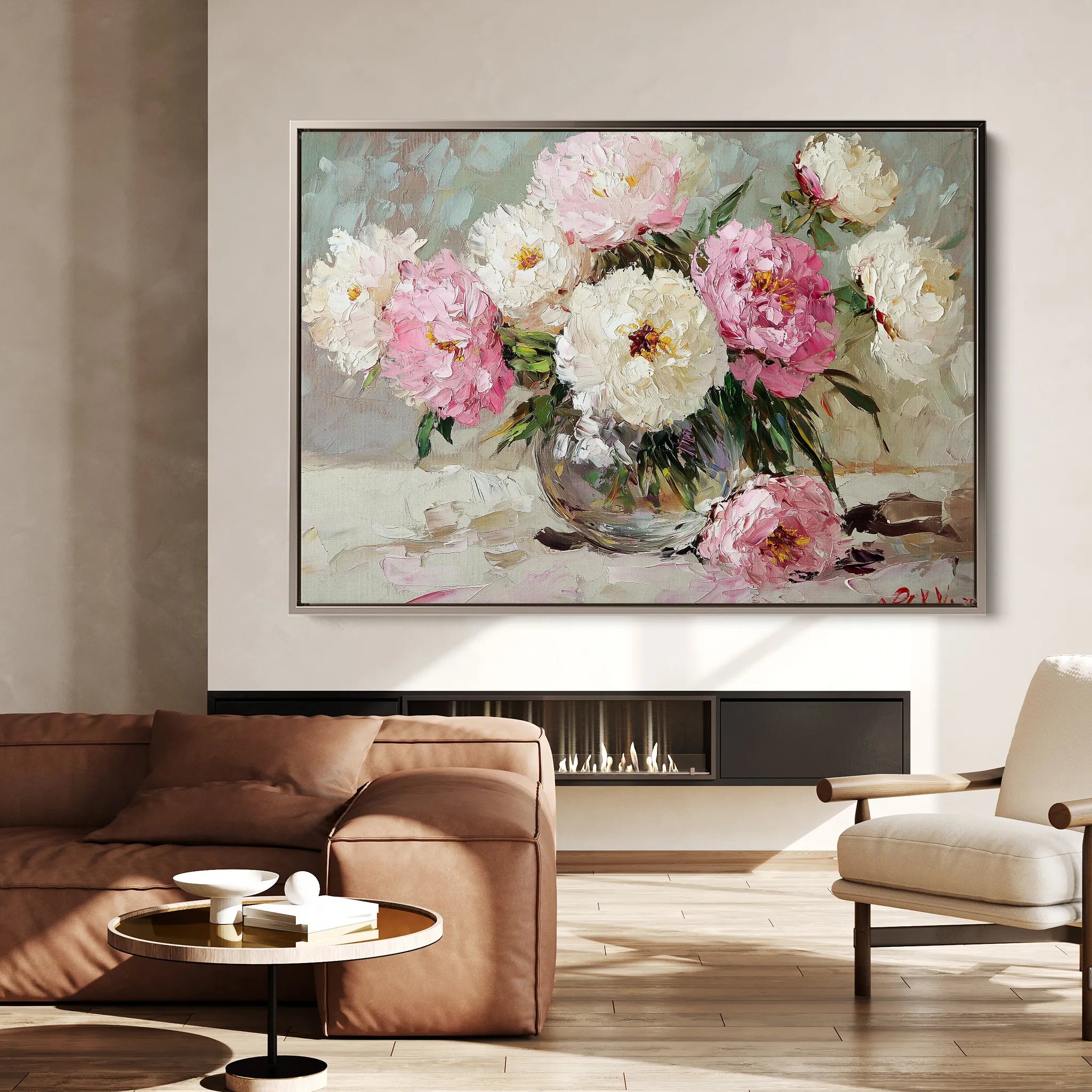 Floral 1107 Canvas Art 60 x 40 cm / Black