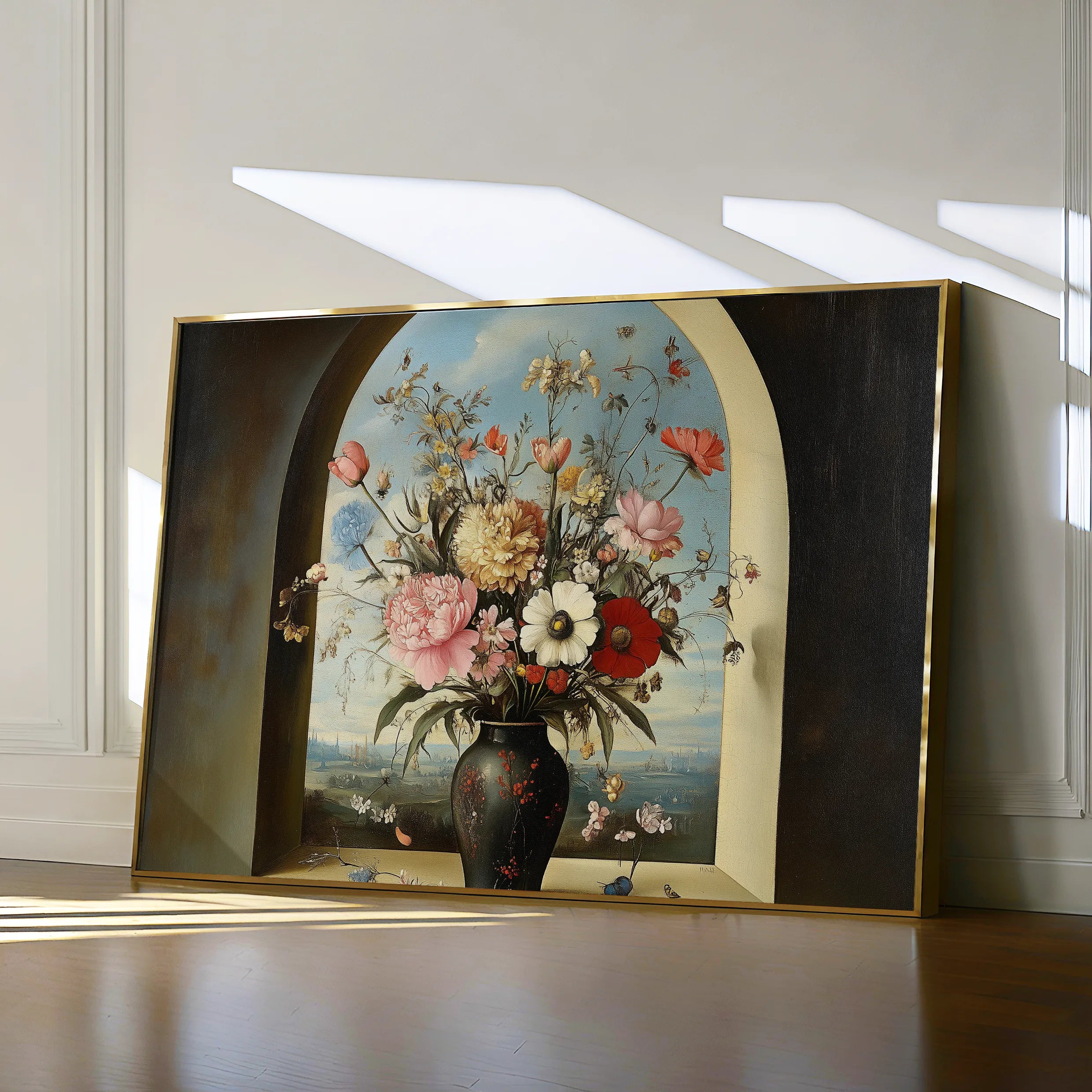 Floral 1108 Canvas Art 60 x 40 cm / Black
