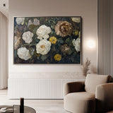 Floral 1109 Canvas Art 60 x 40 cm / Black