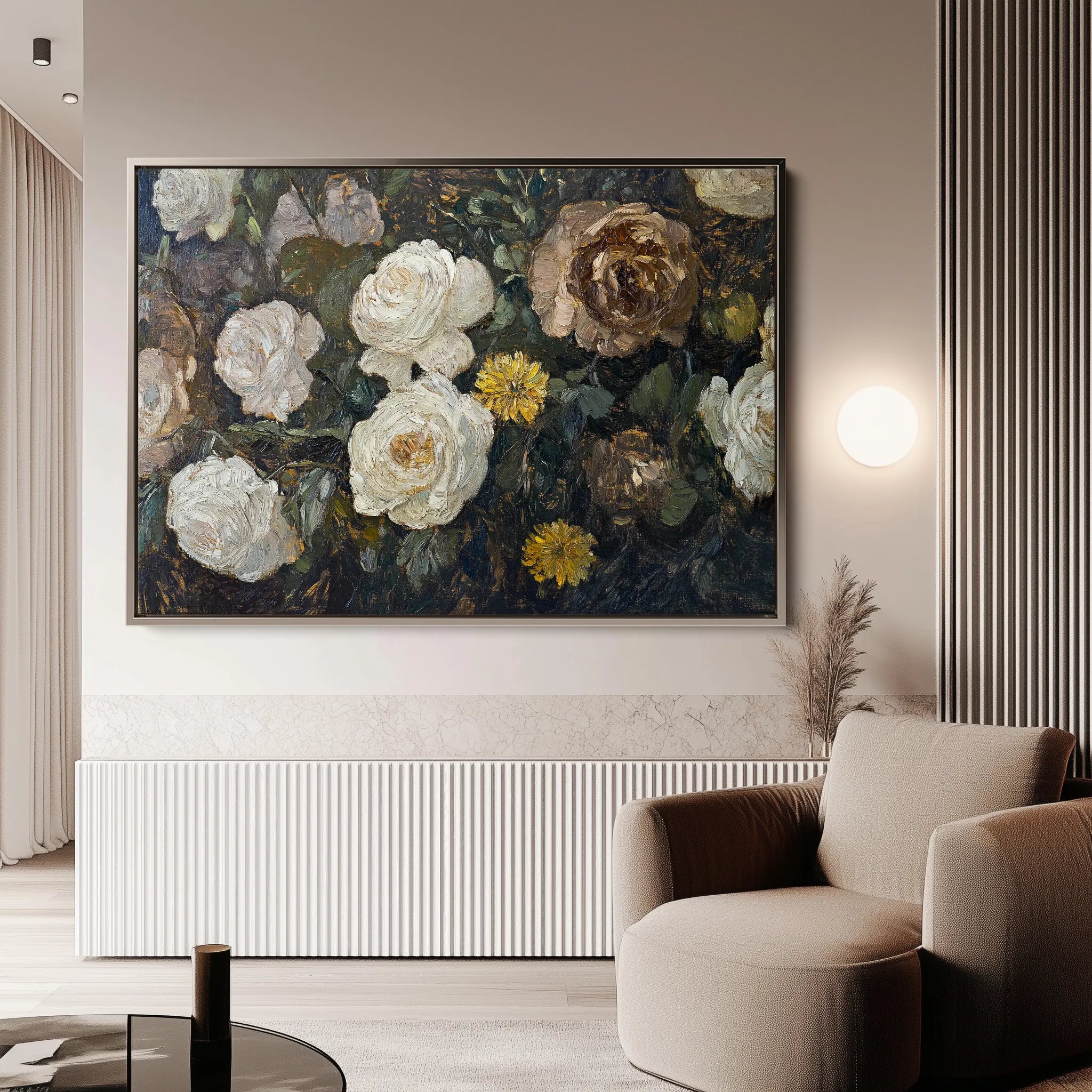 Floral 1109 Canvas Art 60 x 40 cm / Black
