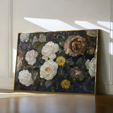 Floral 1109 Canvas Art 60 x 40 cm / Black