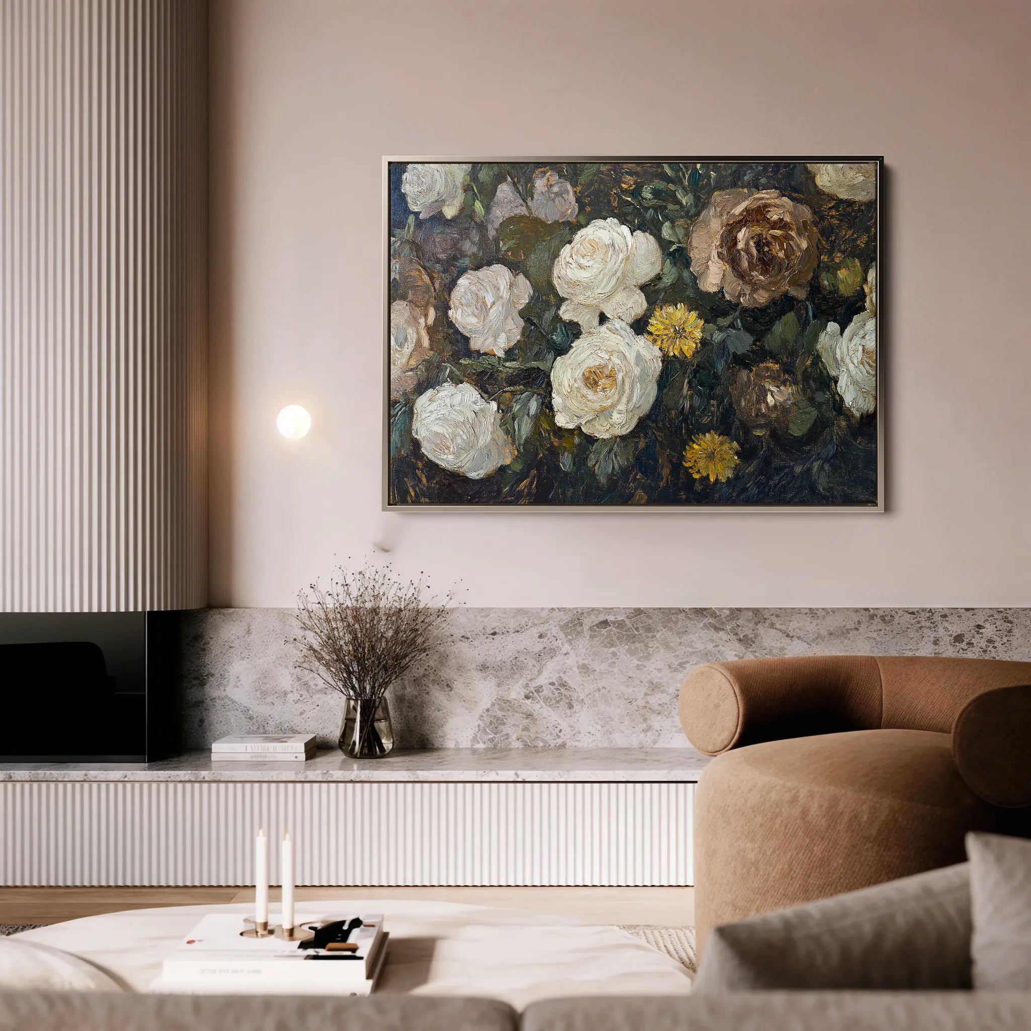 Floral 1109 Canvas Art 60 x 40 cm / Black
