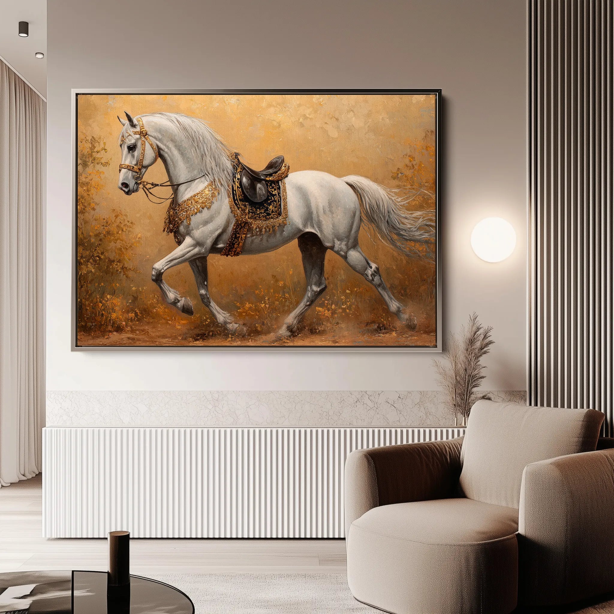 Horses 111 Canvas Art 60 x 40 cm / Black