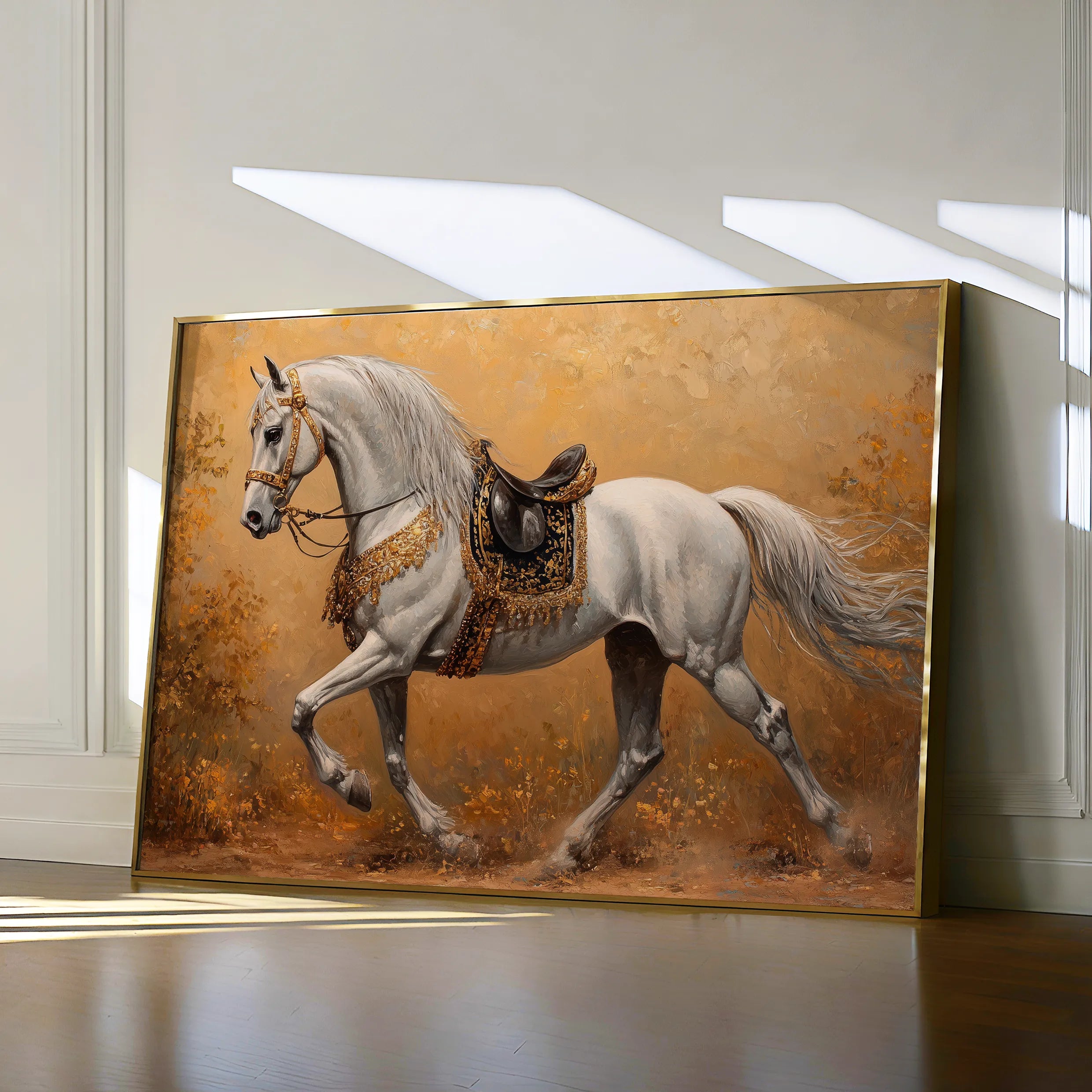Horses 111 Canvas Art 60 x 40 cm / Black