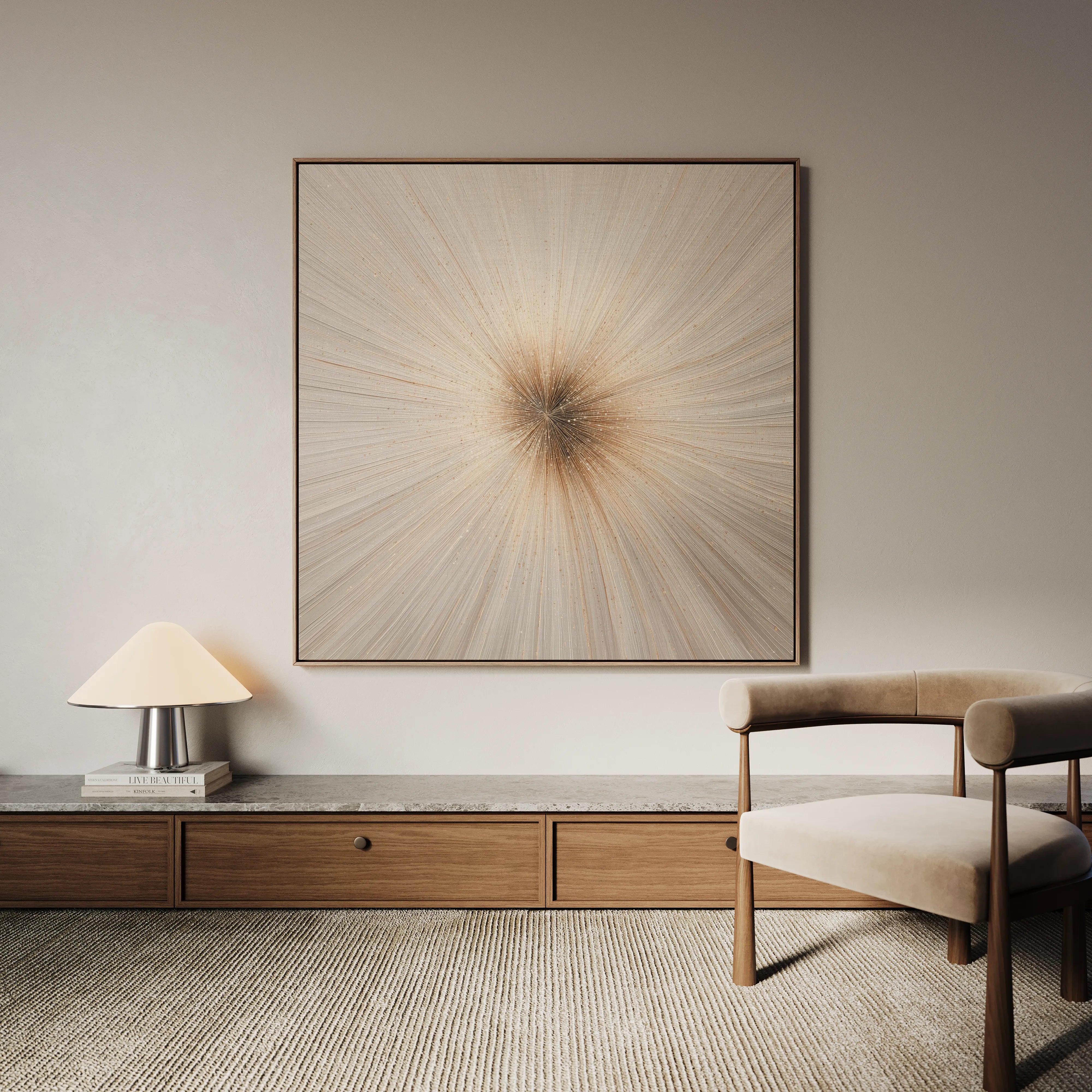 Abstract 1110 Canvas Art 60 x 60 cm / Black