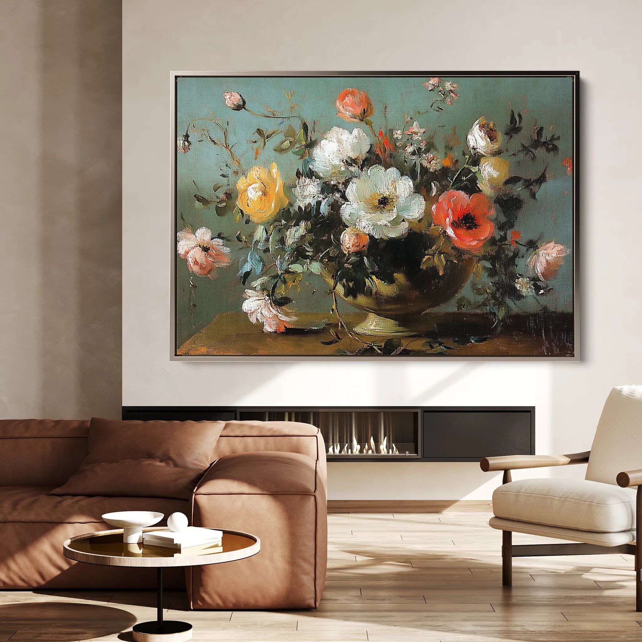 Floral 1110 Canvas Art 60 x 40 cm / Black