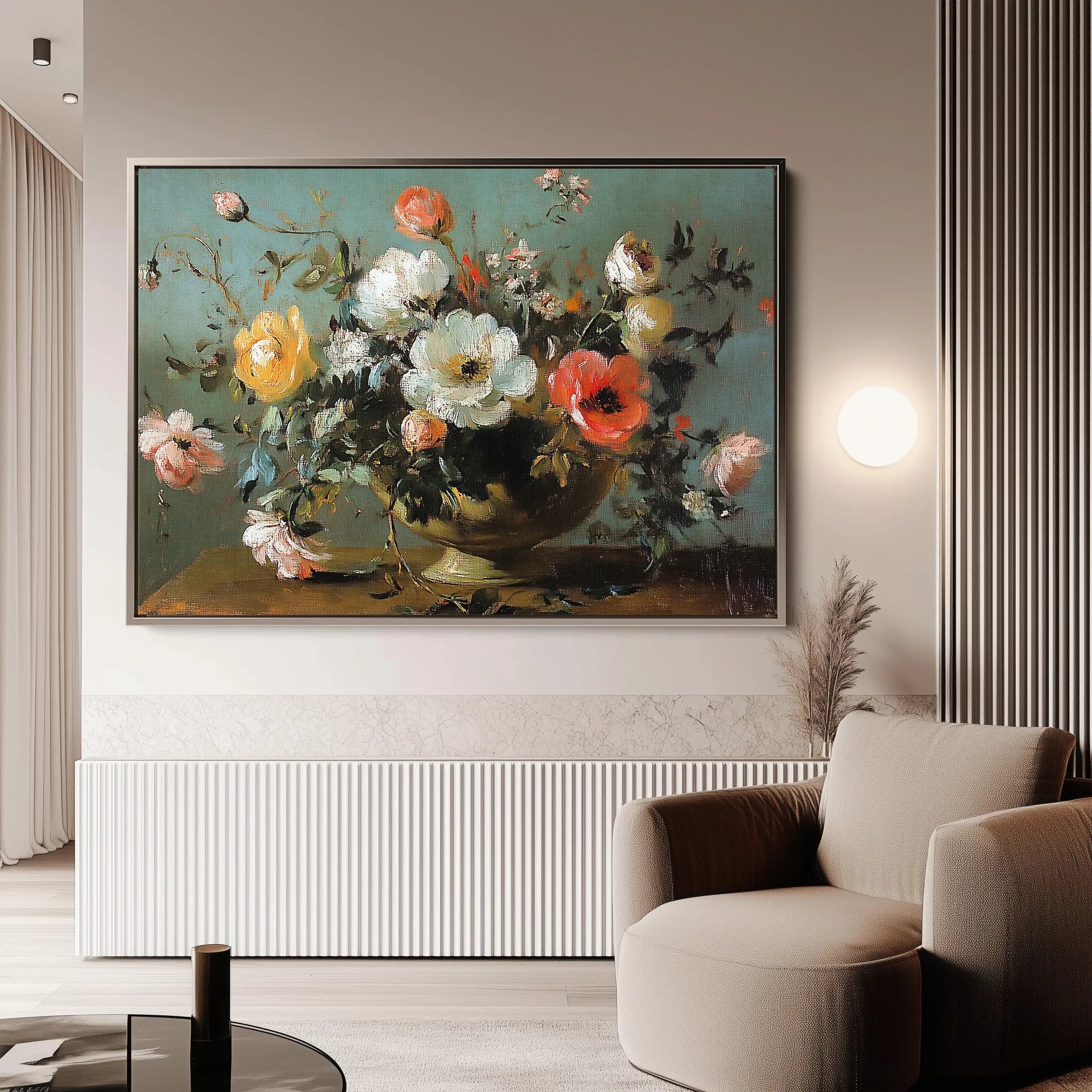 Floral 1110 Canvas Art 60 x 40 cm / Black
