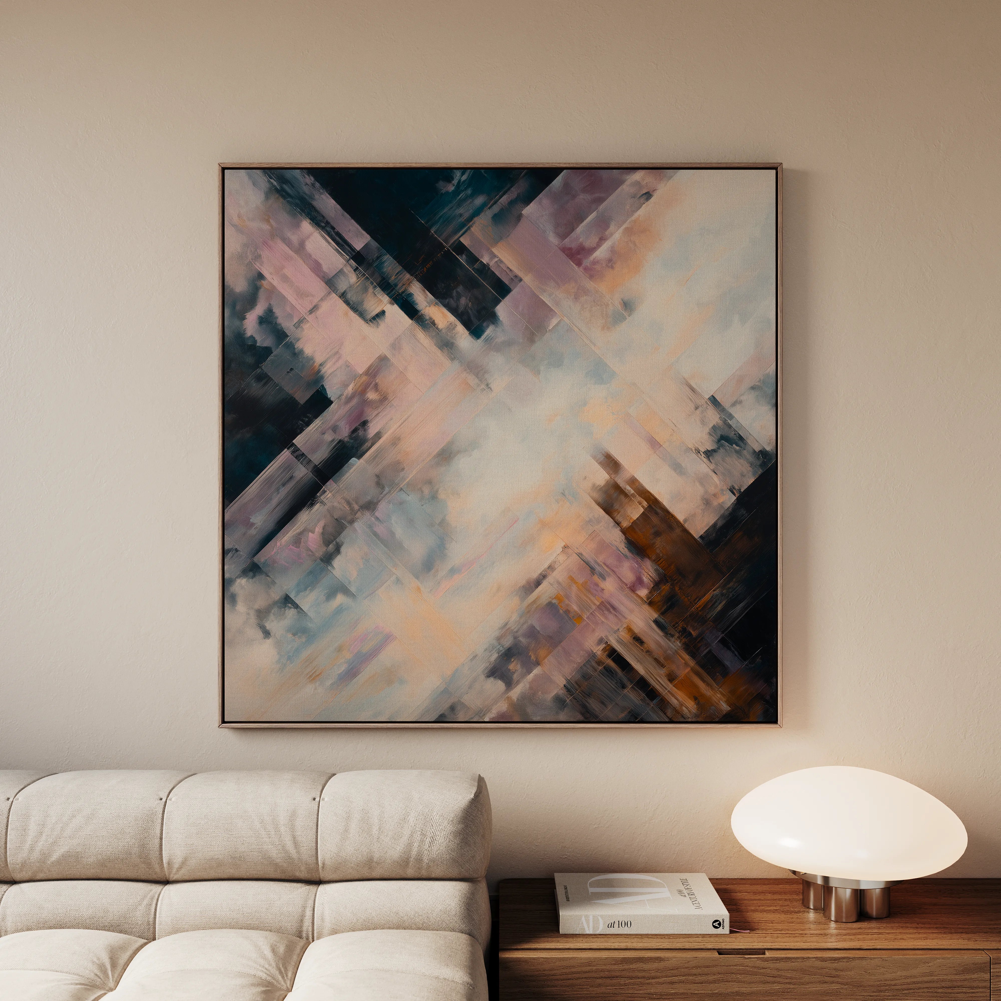 Abstract 1111 Canvas Art 60 x 60 cm / Black