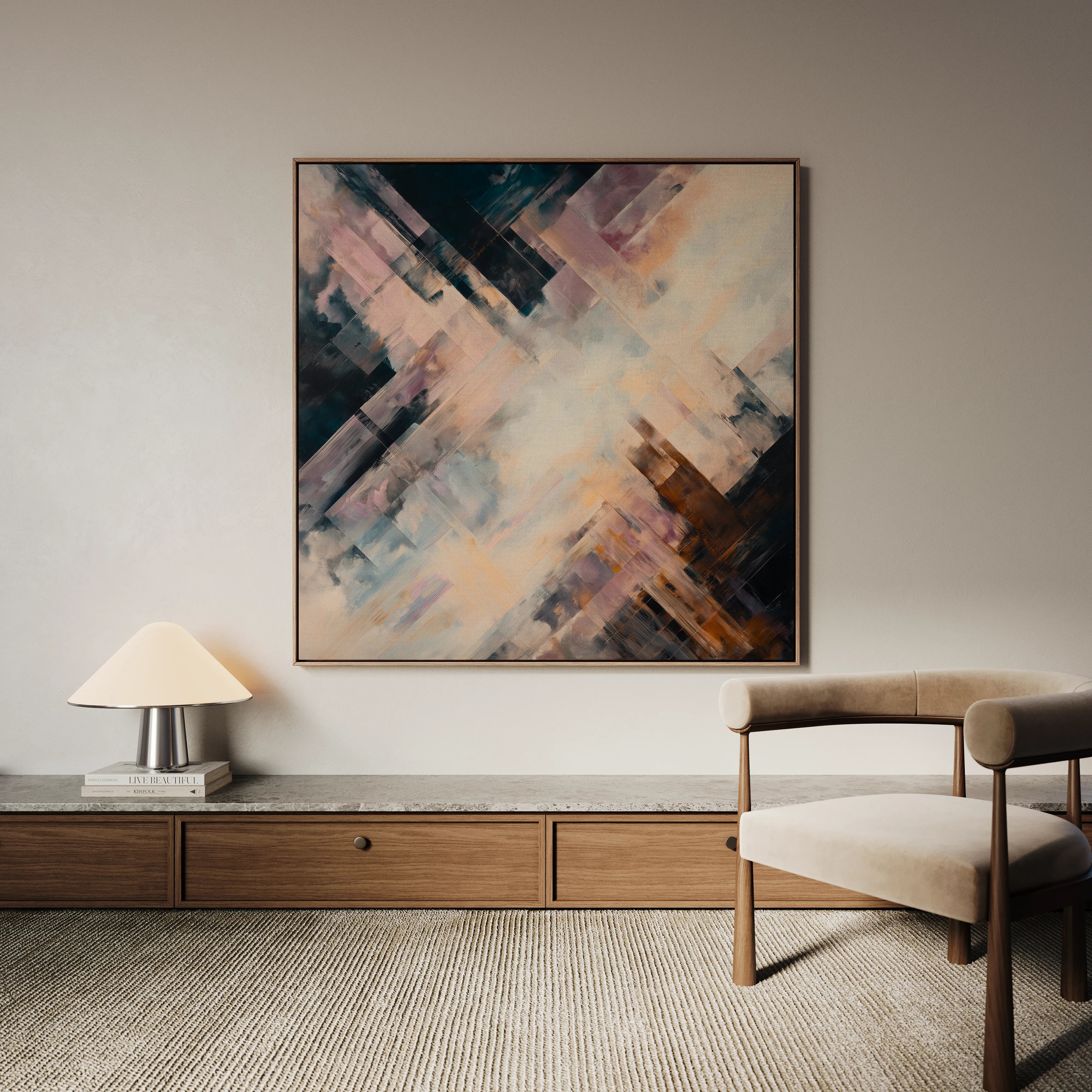 Abstract 1111 Canvas Art 60 x 60 cm / Black