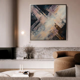 Abstract 1111 Canvas Art 60 x 60 cm / Black