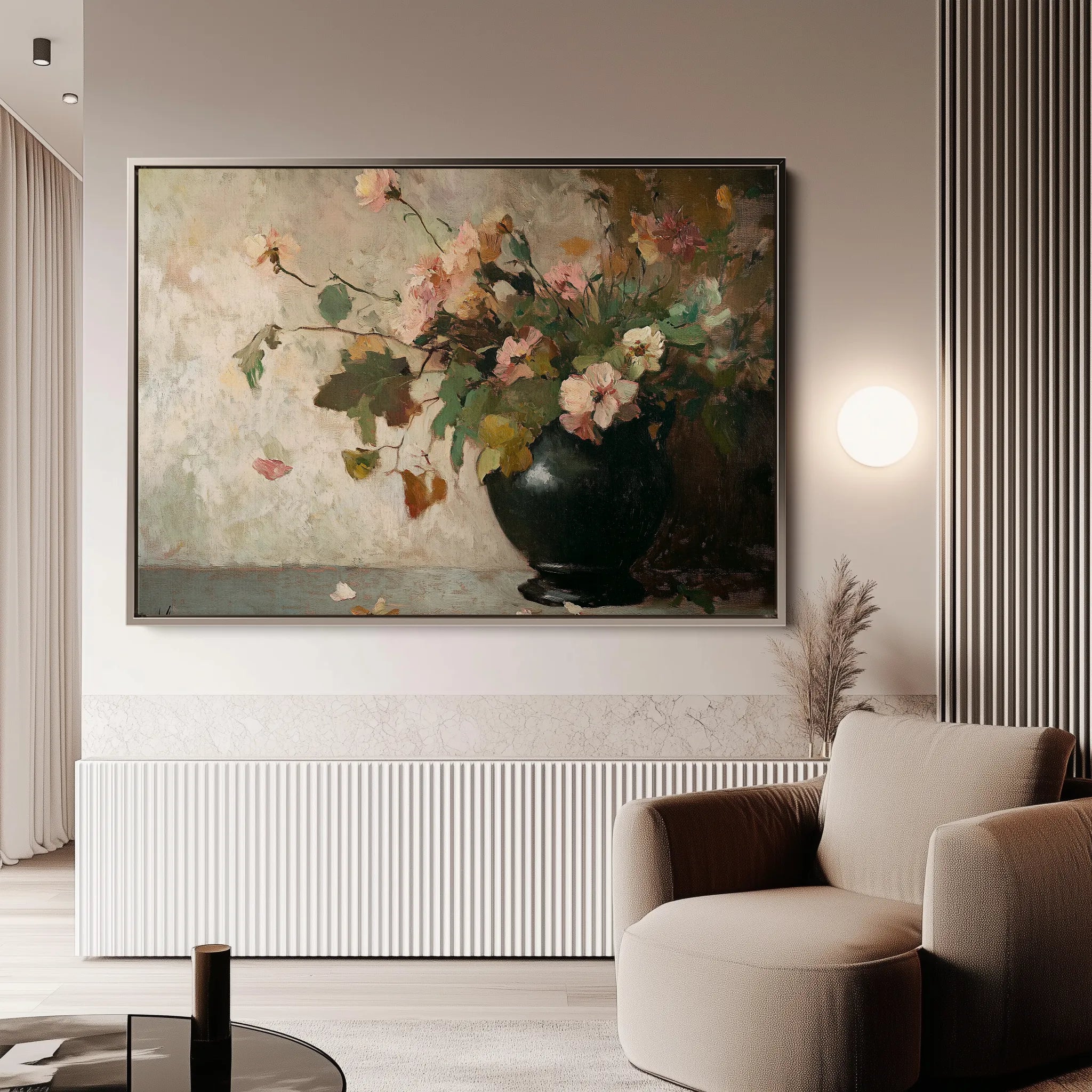 Floral 1111 Canvas Art 60 x 40 cm / Black