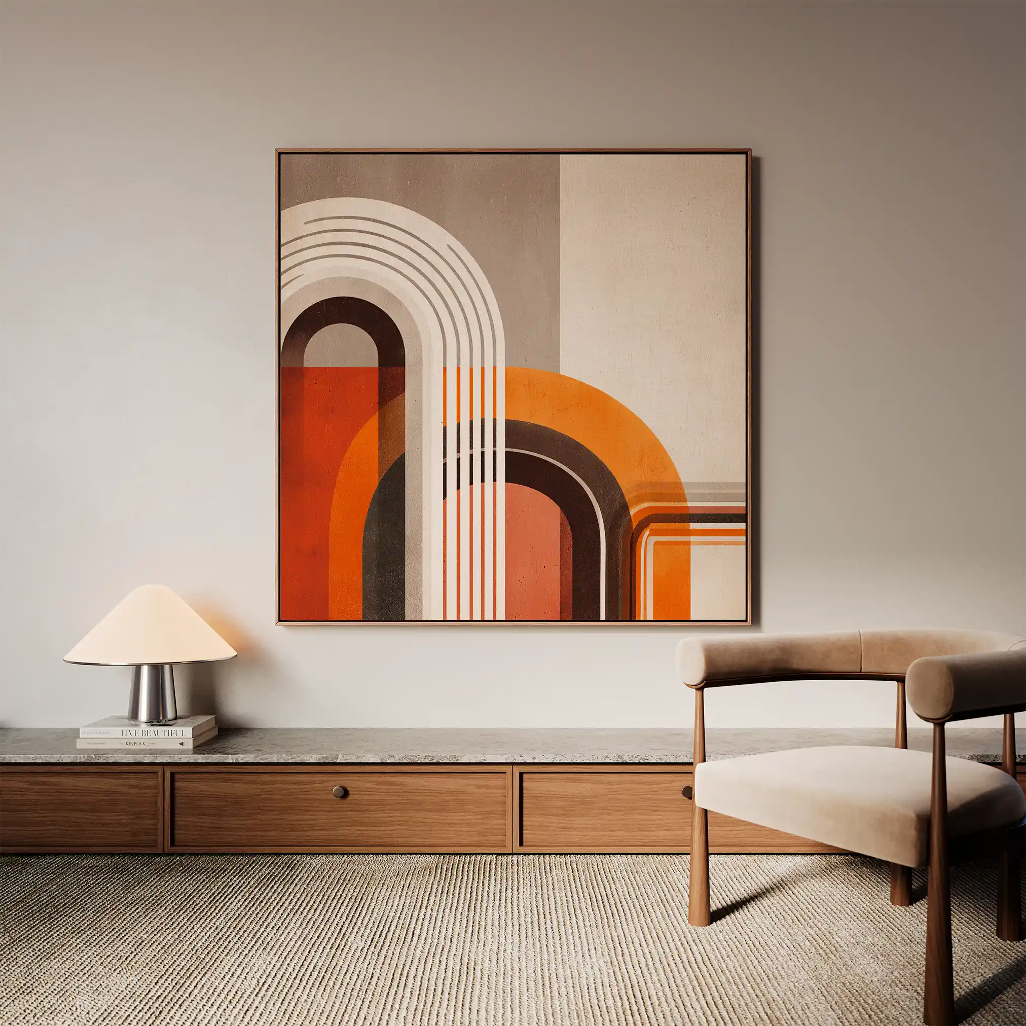Abstract 1112 Canvas Art 60 x 60 cm / Black