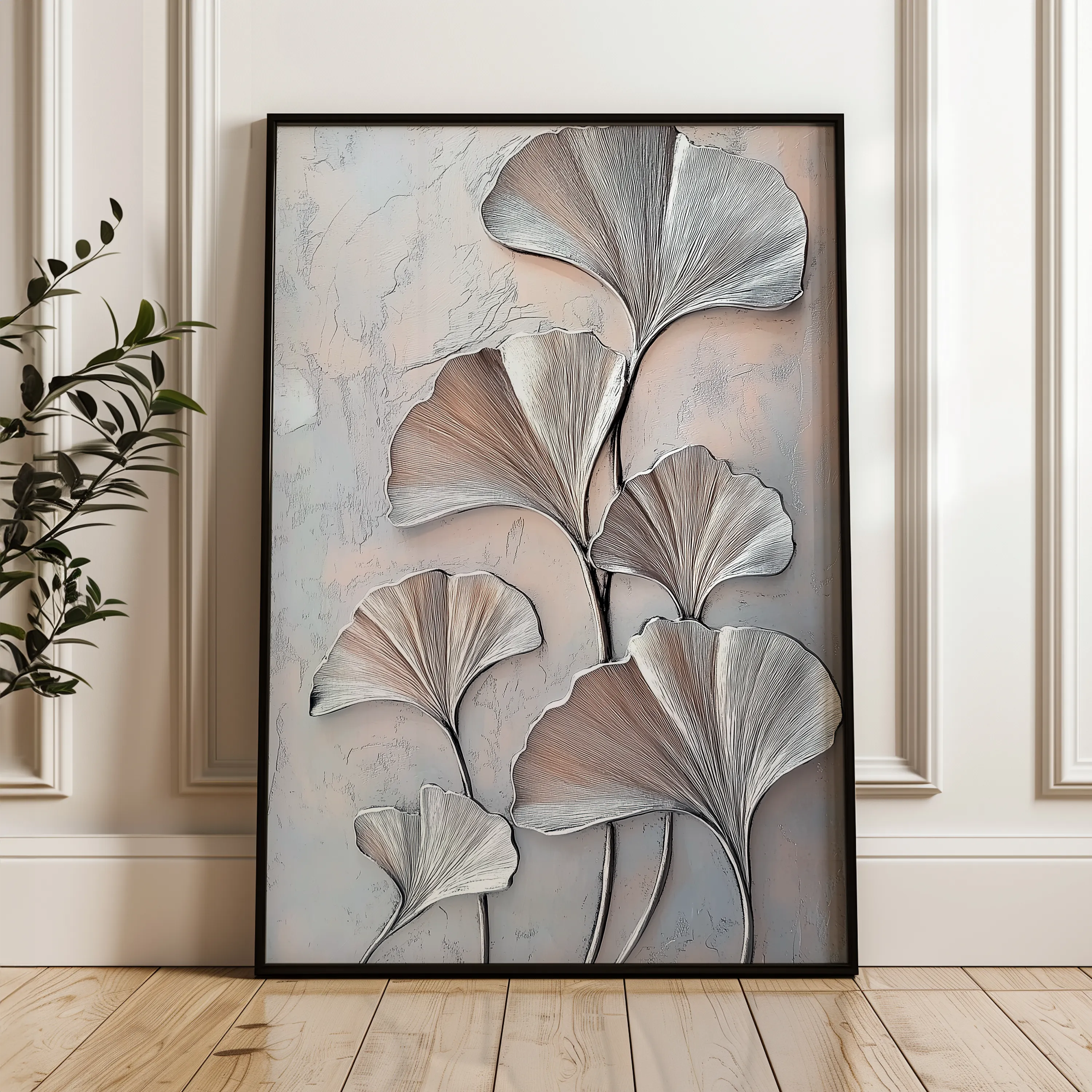 Floral 1113 Canvas Art 60 x 40 cm / Black