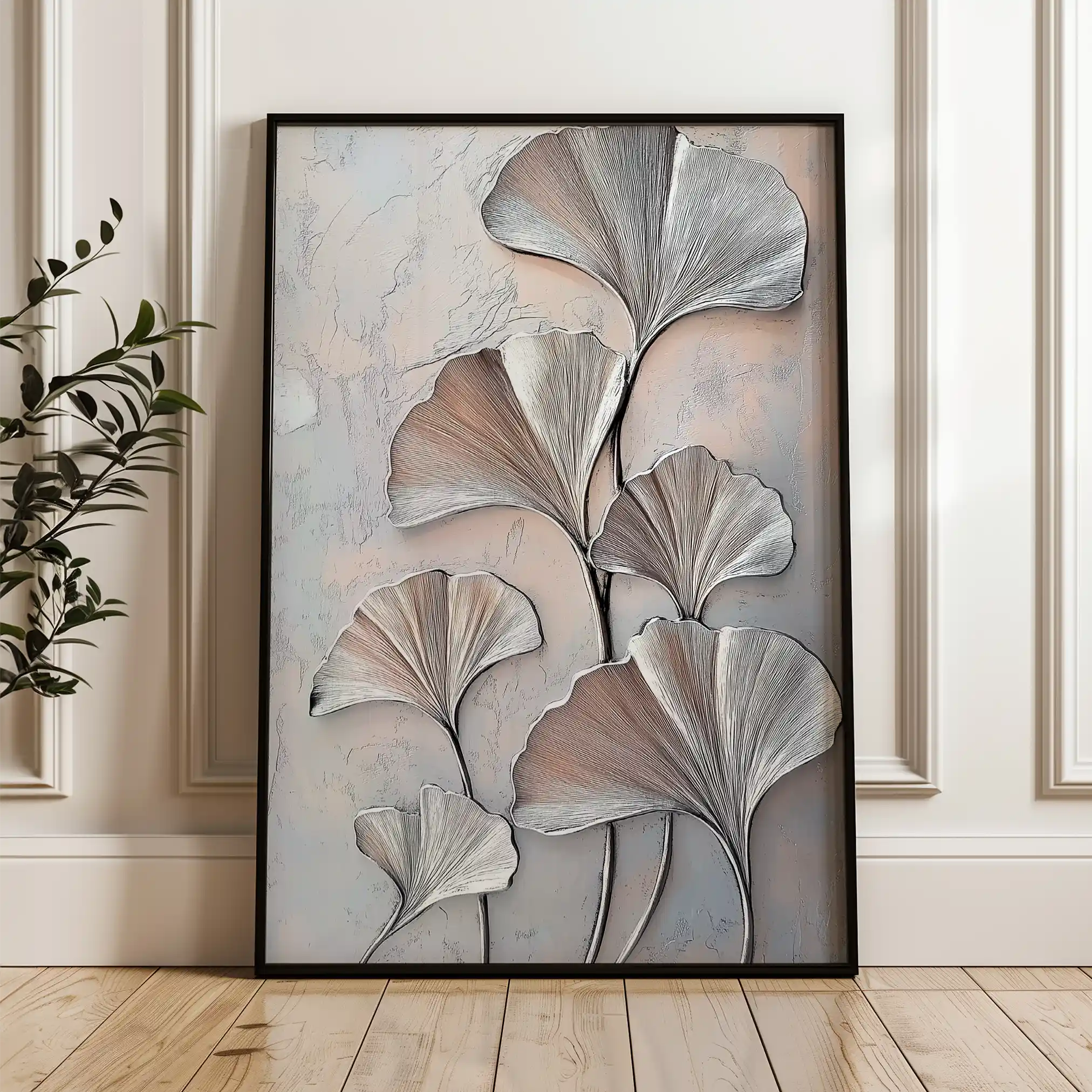Floral 1113 Canvas Art 60 x 40 cm / Black