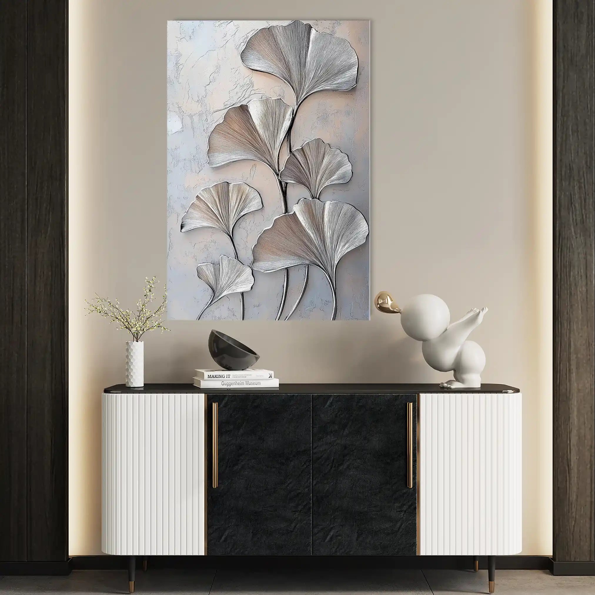 Floral 1113 Canvas Art 60 x 40 cm / Black
