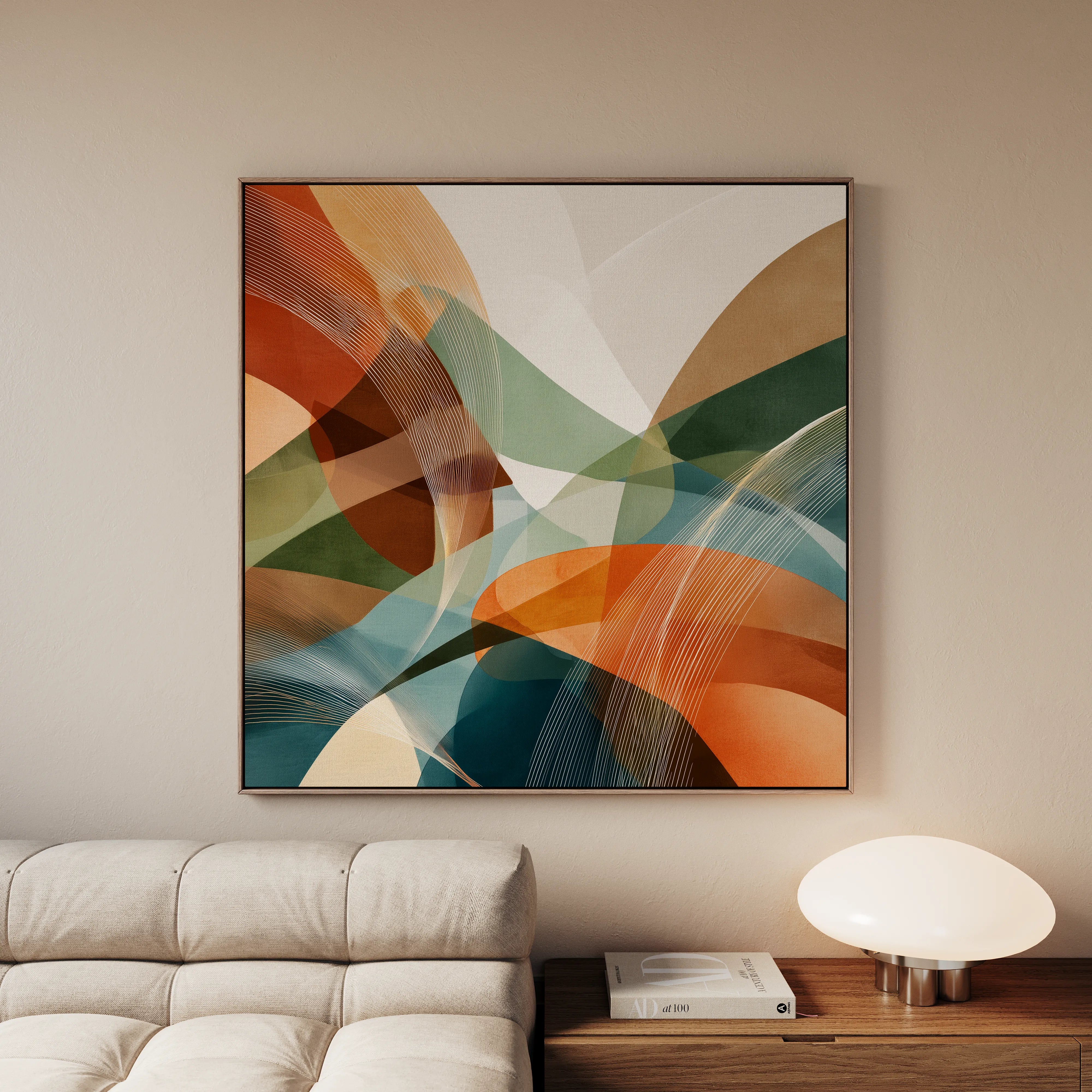 Abstract 1114 Canvas Art 60 x 60 cm / Black