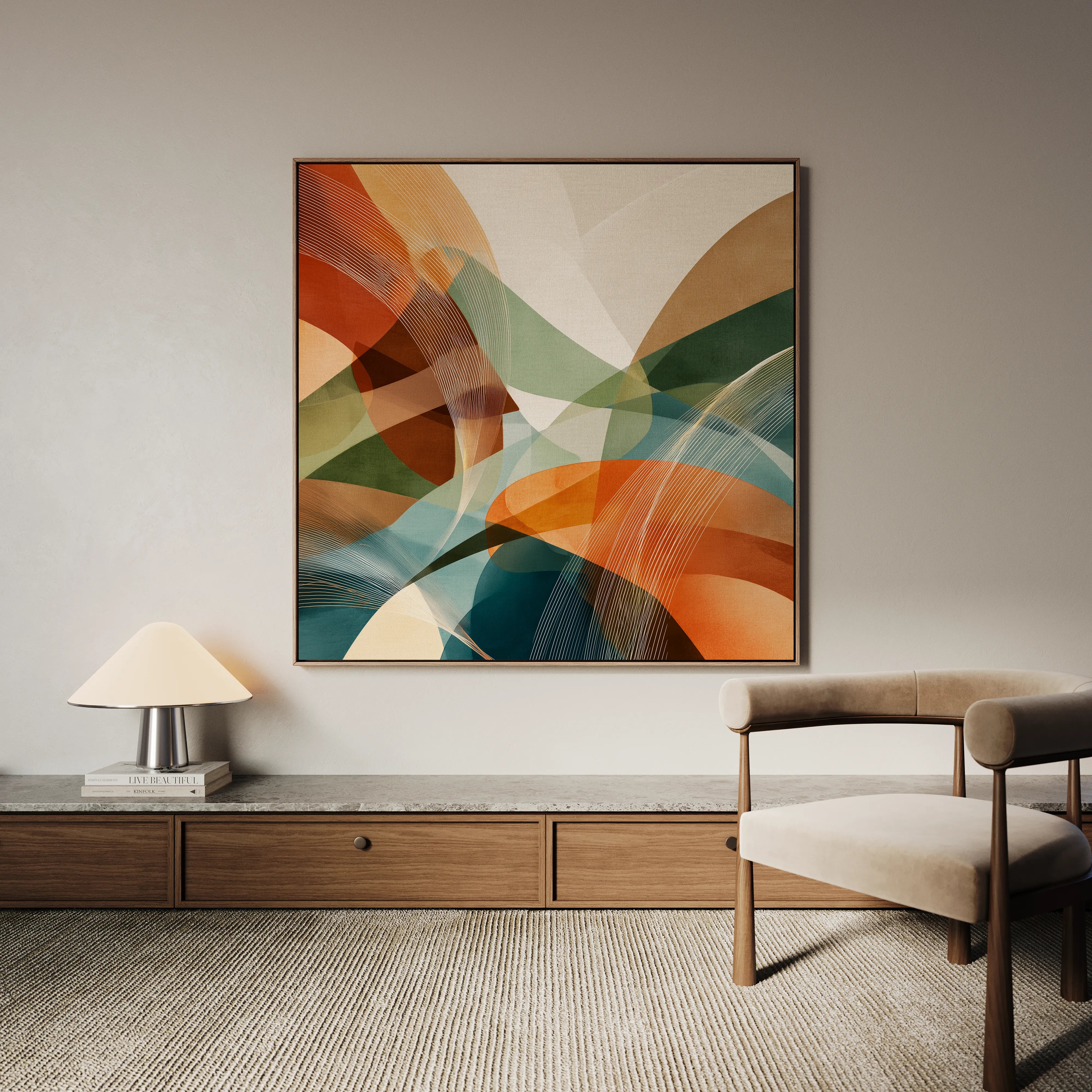 Abstract 1114 Canvas Art 60 x 60 cm / Black