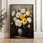 Floral 1114 Canvas Art 60 x 40 cm / Black