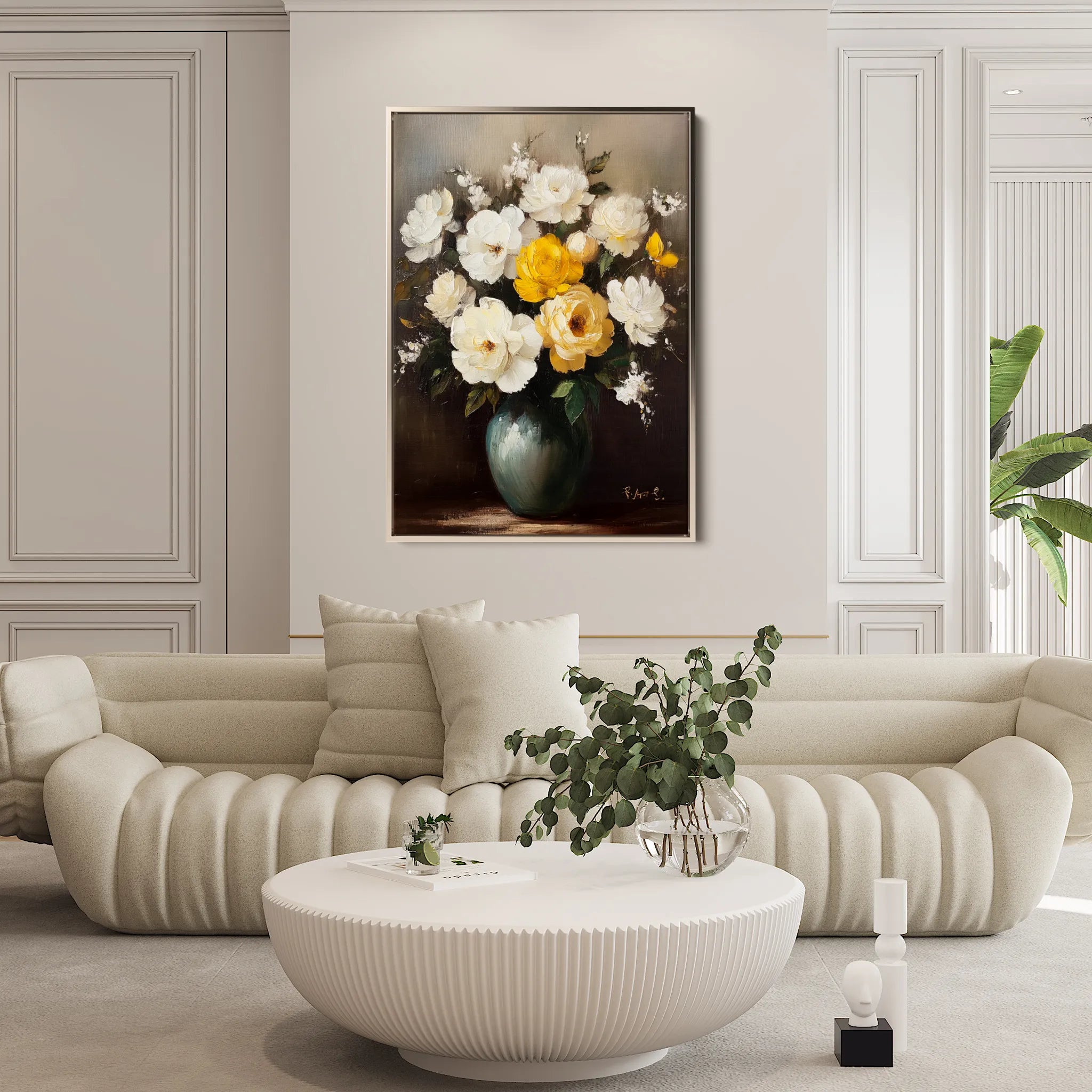 Floral 1114 Canvas Art 60 x 40 cm / Black