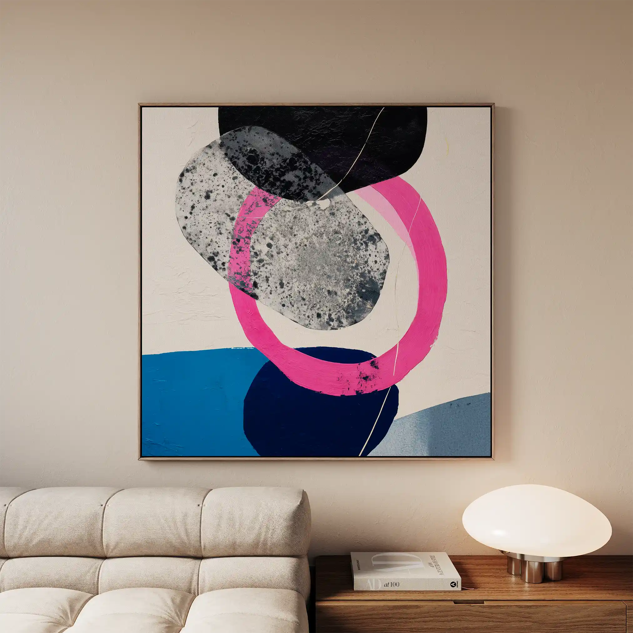 Abstract 1115 Canvas Art 60 x 60 cm / Black