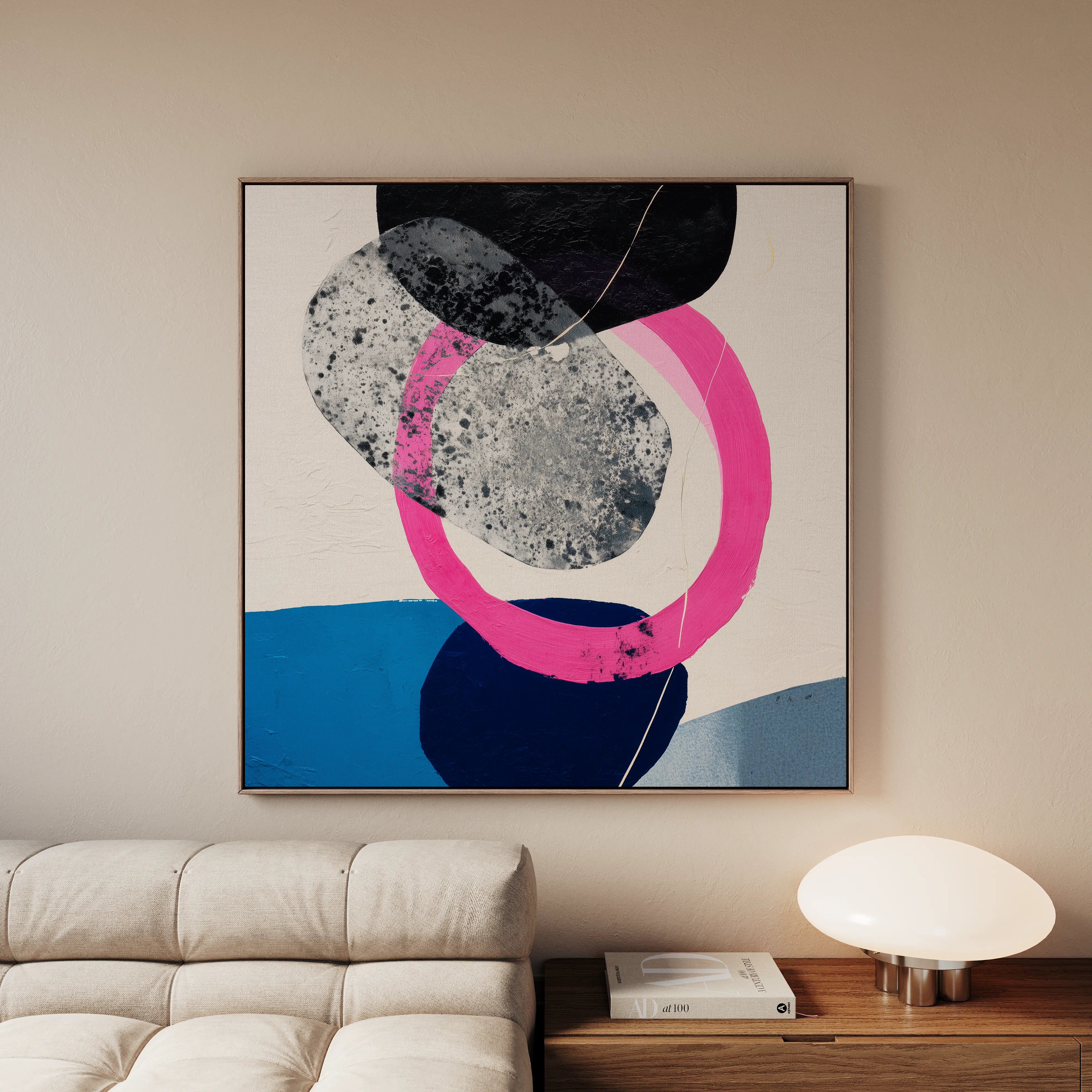 Abstract 1115 Canvas Art 60 x 60 cm / Black