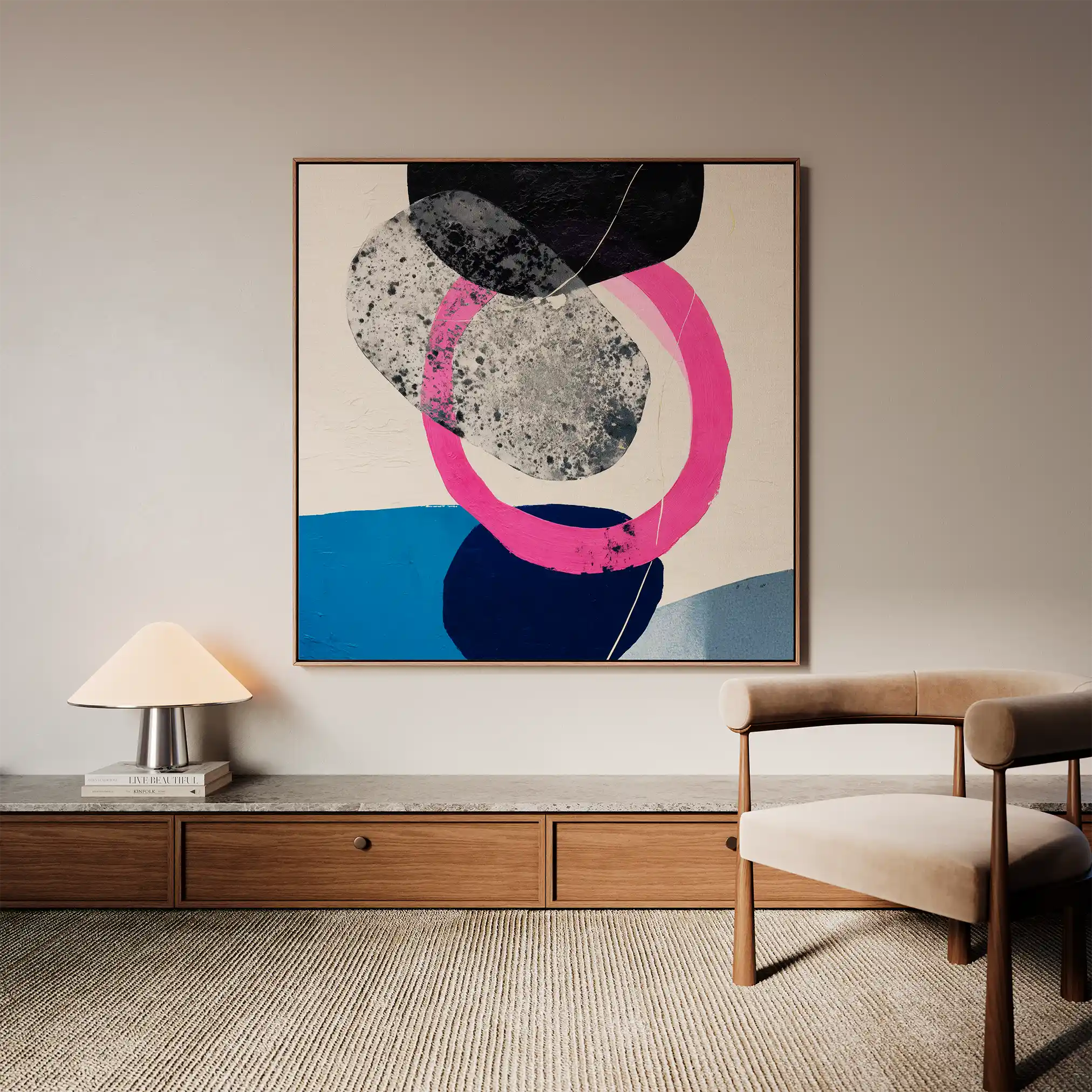 Abstract 1115 Canvas Art 60 x 60 cm / Black