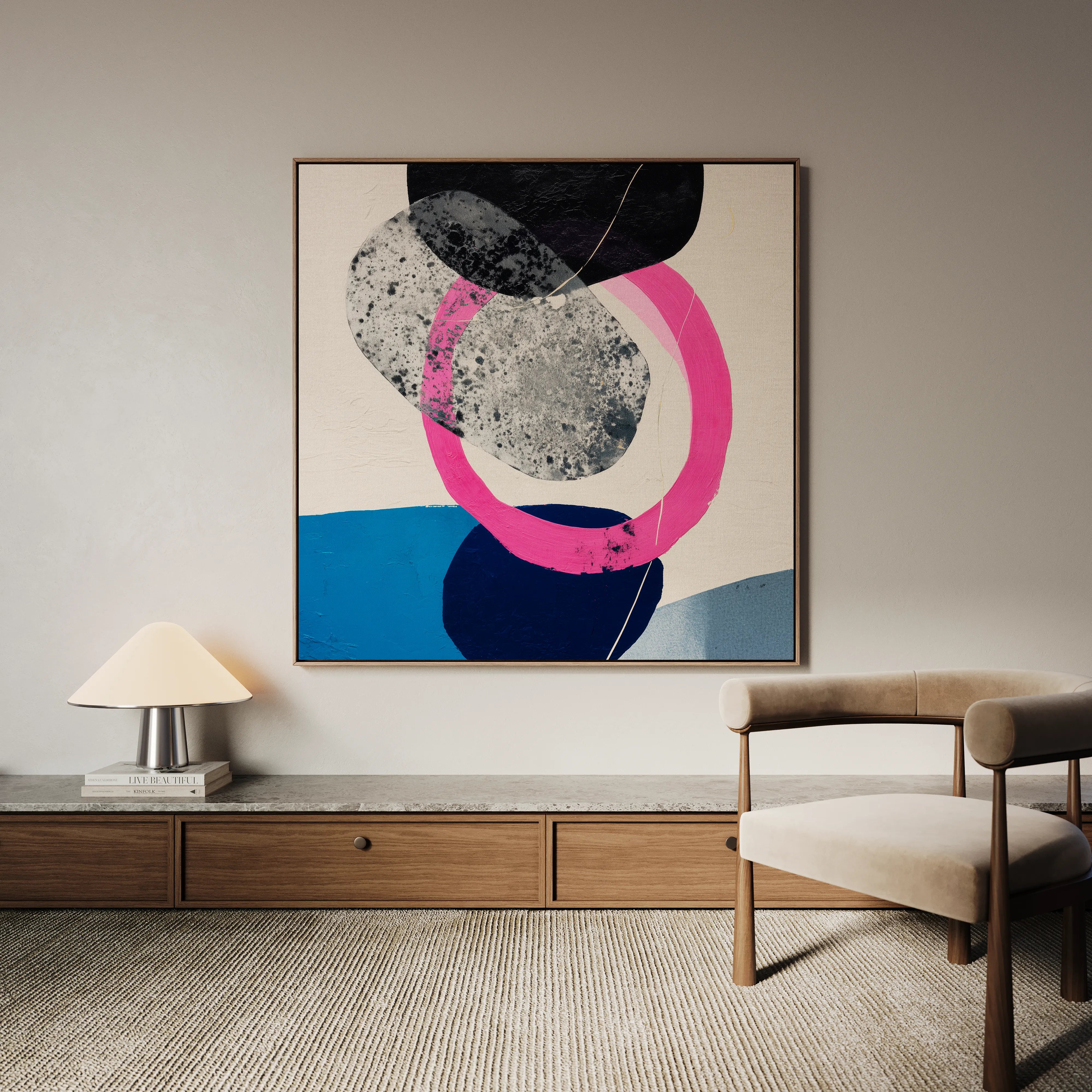 Abstract 1115 Canvas Art 60 x 60 cm / Black