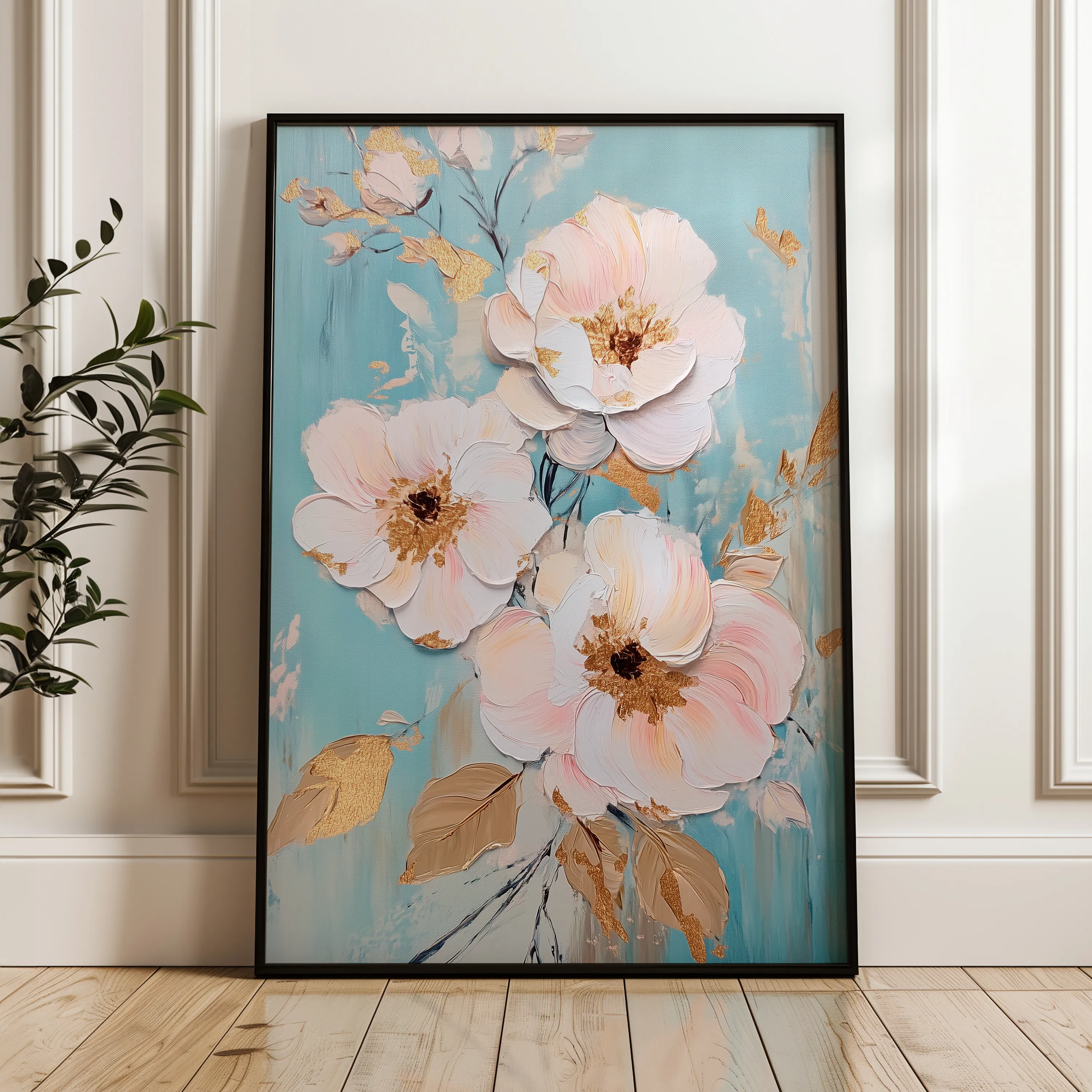 Floral 1116 Canvas Art 60 x 40 cm / Black