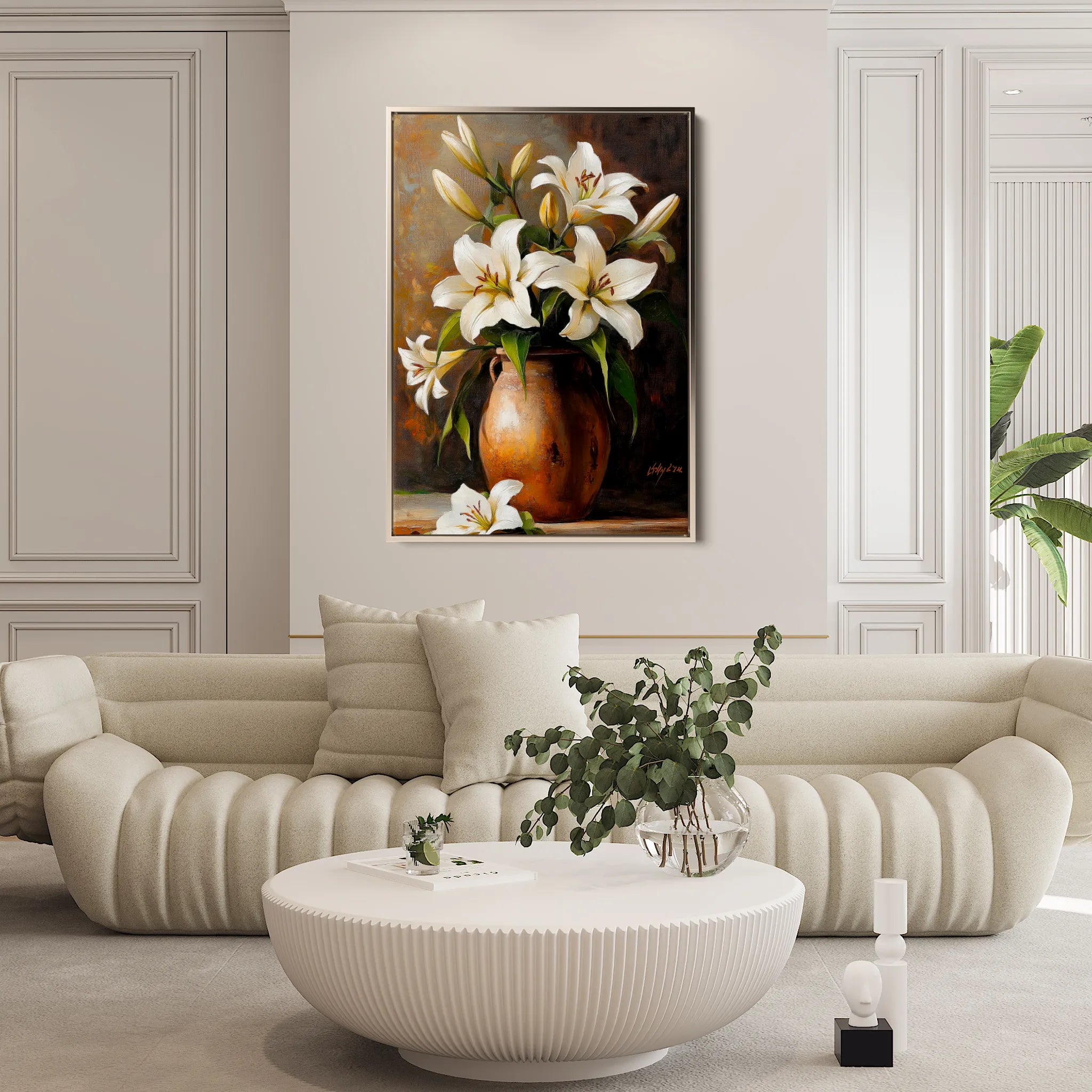 Floral 1117 Canvas Art 60 x 40 cm / Black