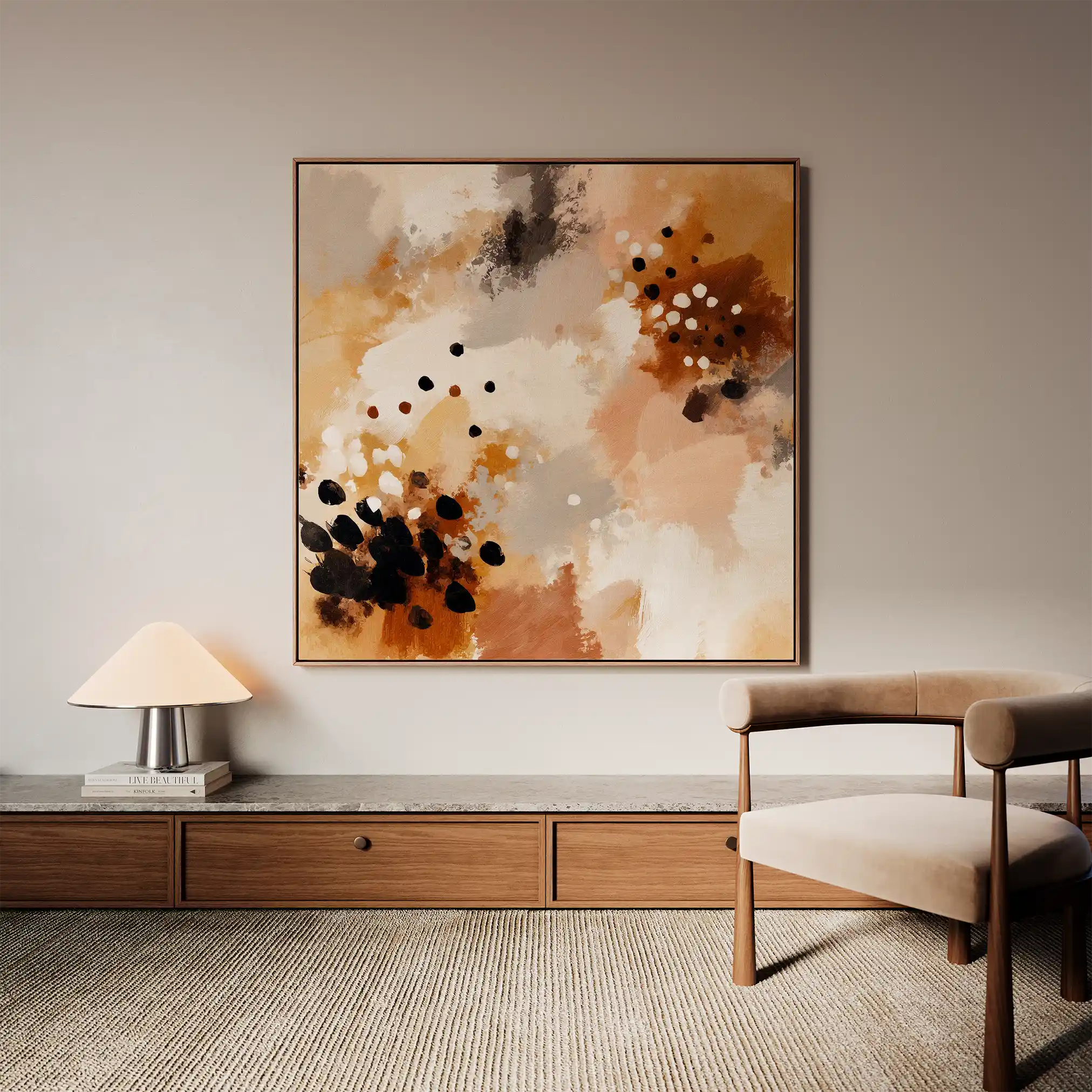 Abstract 1119 Canvas Art 60 x 60 cm / Black