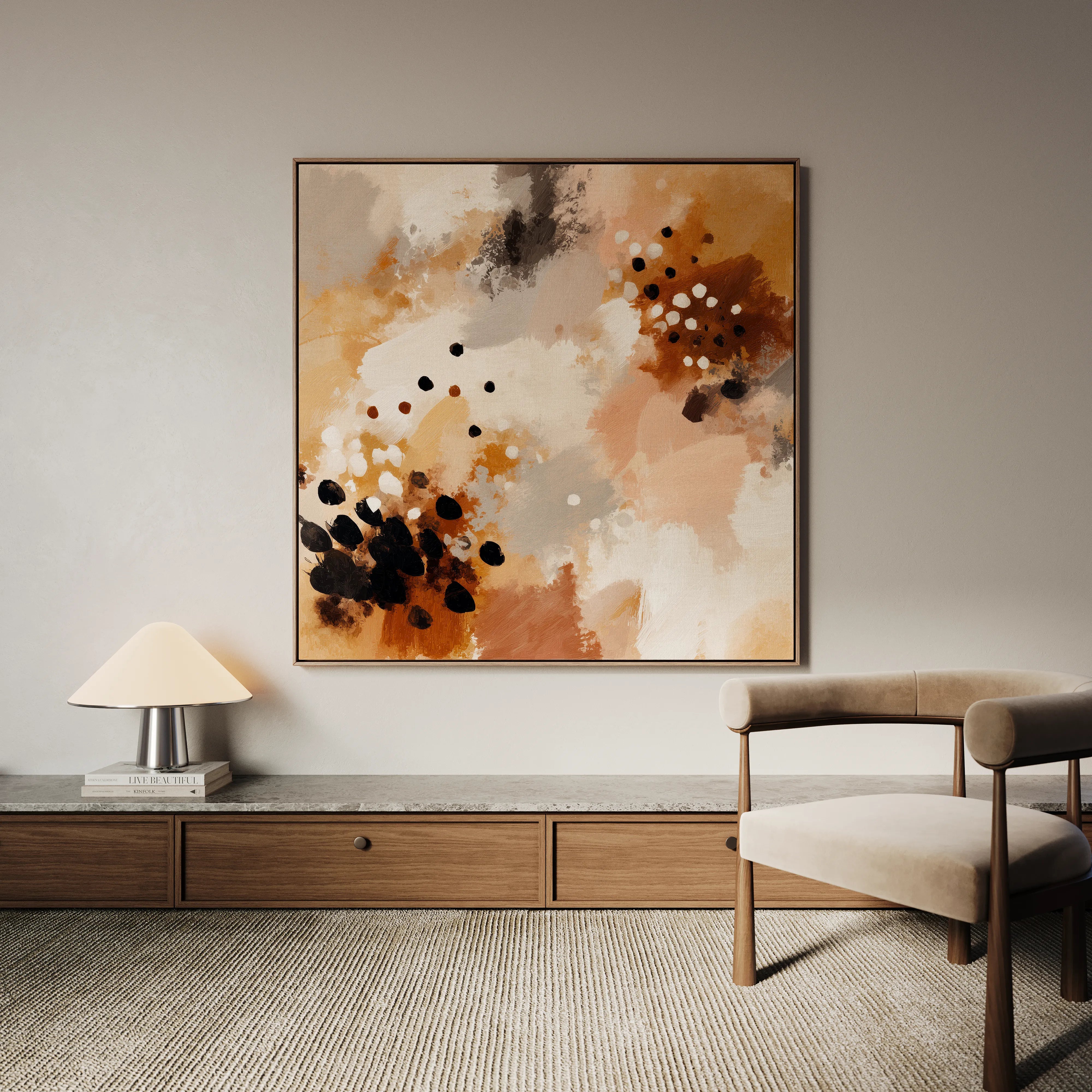 Abstract 1119 Canvas Art 60 x 60 cm / Black