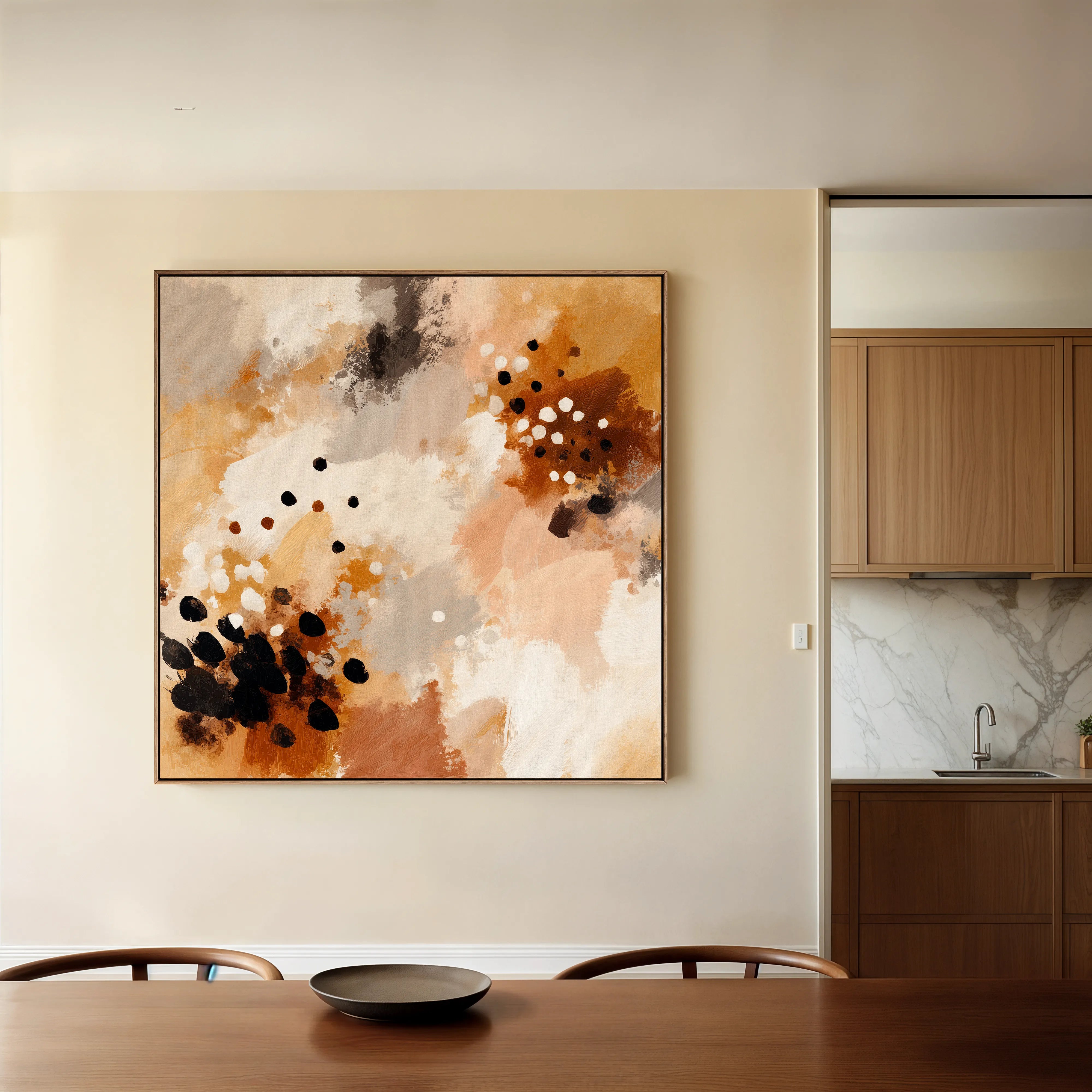 Abstract 1119 Canvas Art 60 x 60 cm / Black