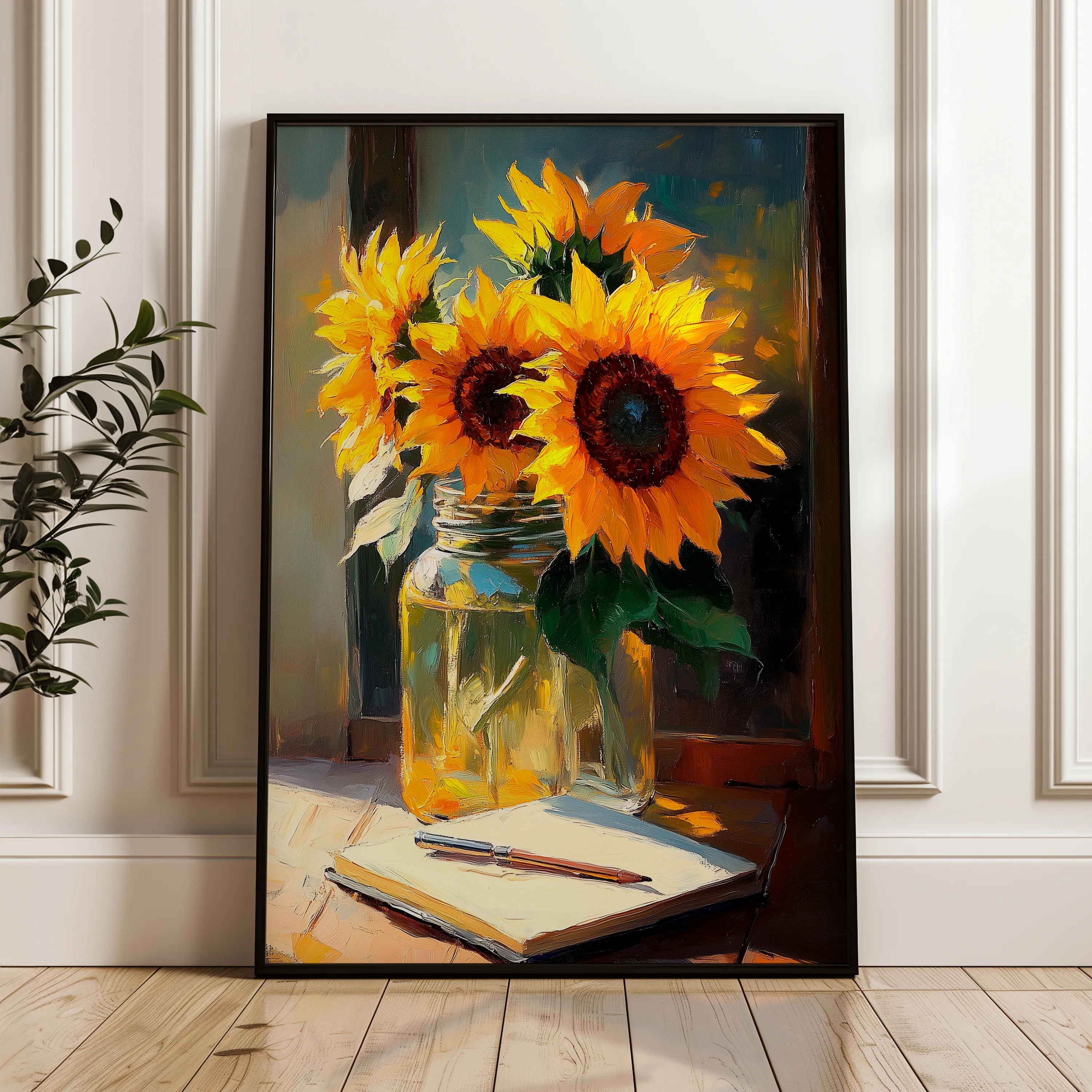 Floral 1119 Canvas Art 60 x 40 cm / Black