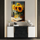 Floral 1119 Canvas Art 60 x 40 cm / Black