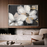 Floral 112 Canvas Art 60 x 40 cm / Black